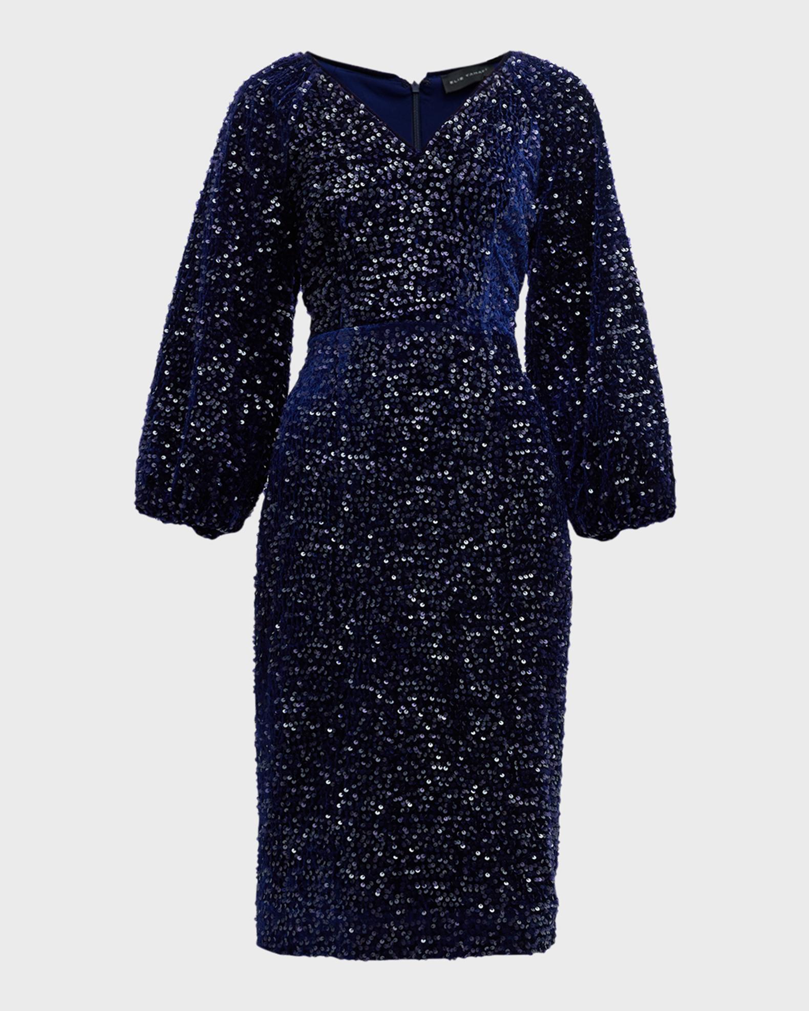 sequin velvet midi dress Black Plus Velvet Sequin Wrap Midi Dress