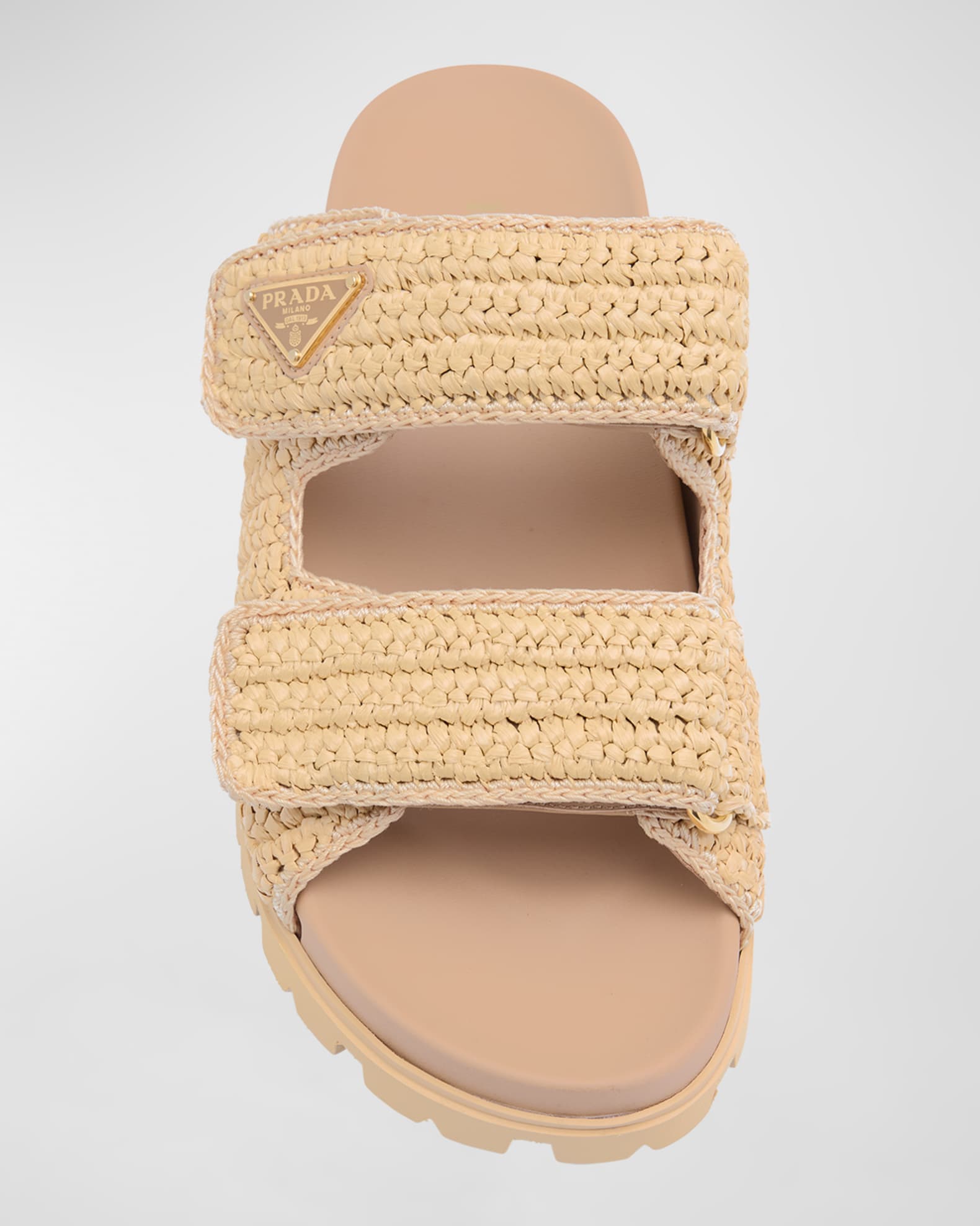 Prada embellished top raffia sandals