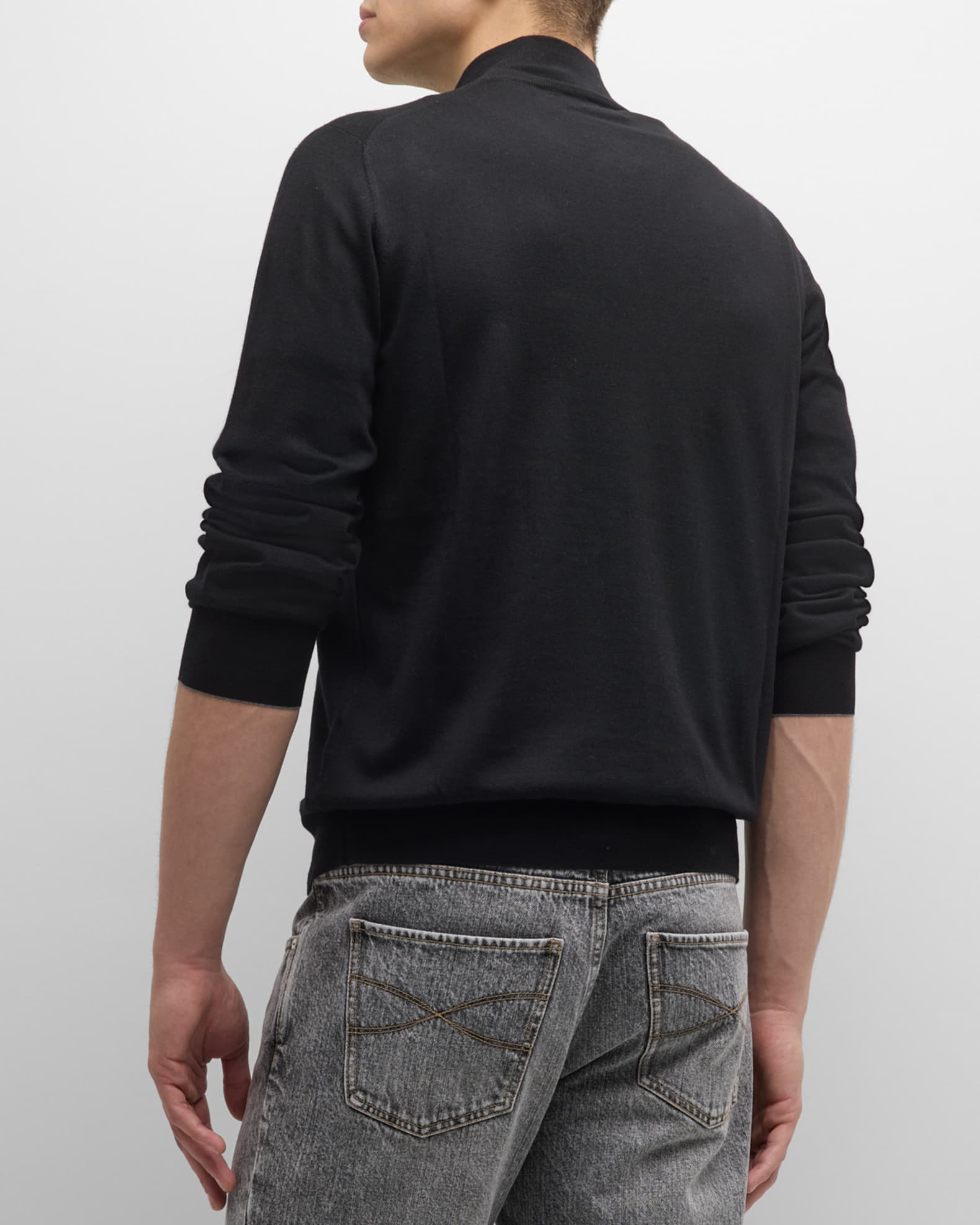 Brunello Cucinelli Men's Wool-Cashmere Full-Zip Sweater | Neiman