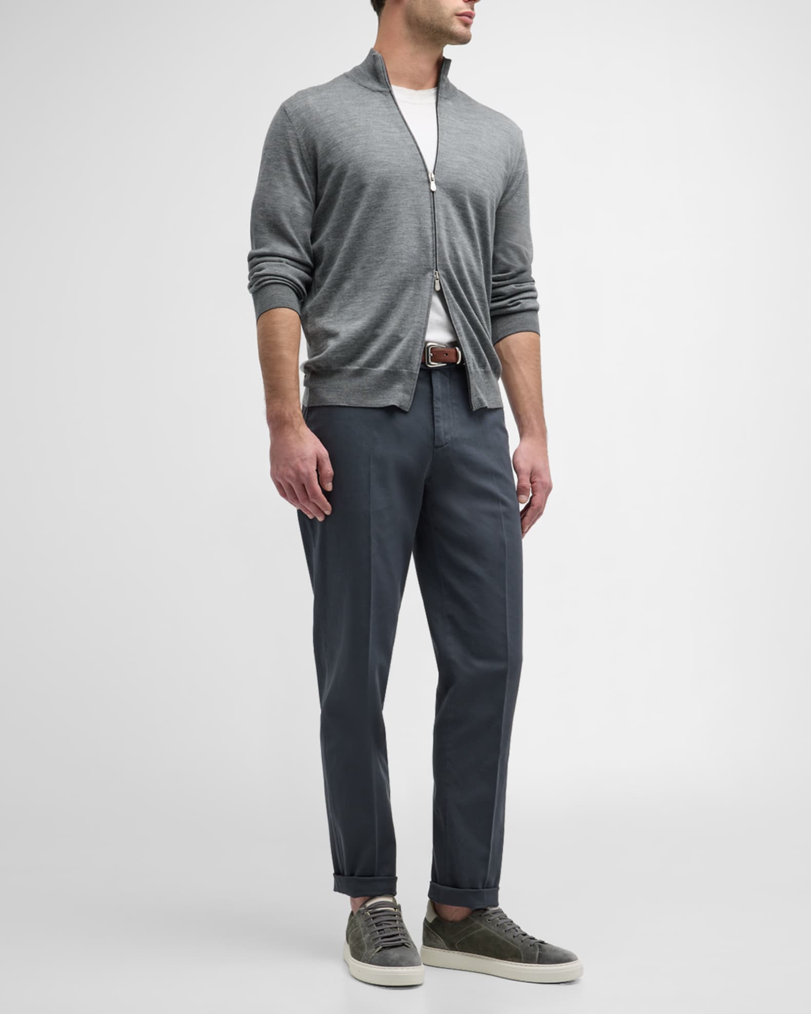 Men's Wool-Cashmere Full-Zip Sweater 1
