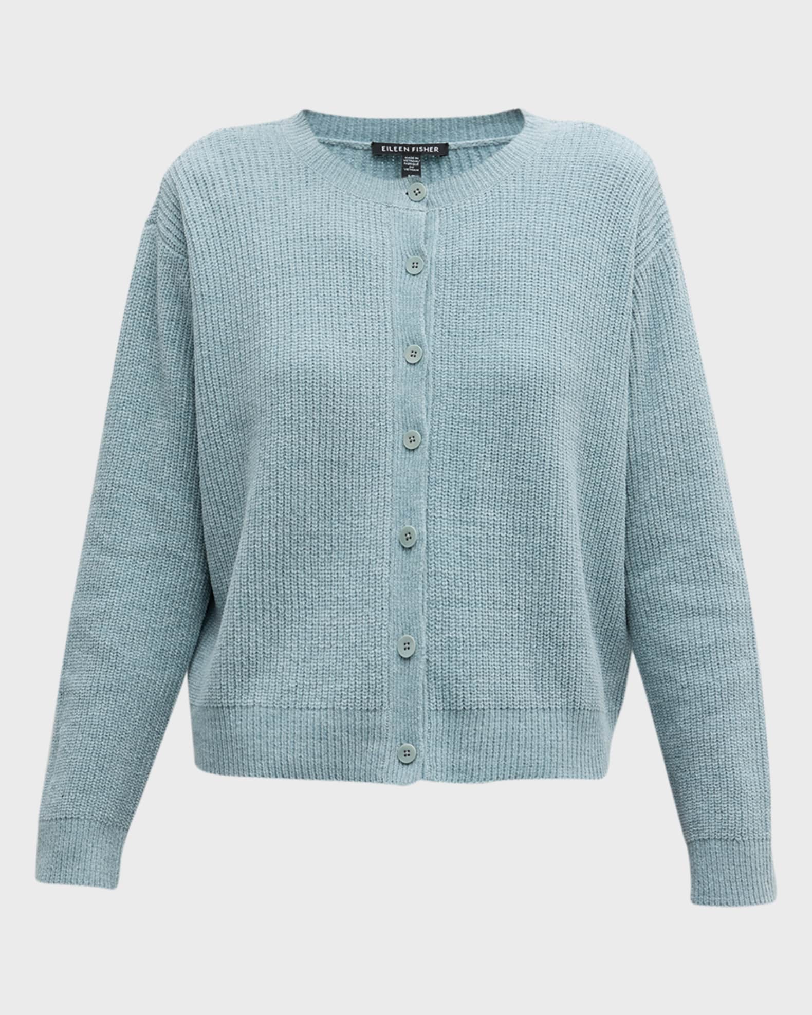 Eileen Fisher Ribbed ButtonDown Chenille Cardigan Neiman Marcus