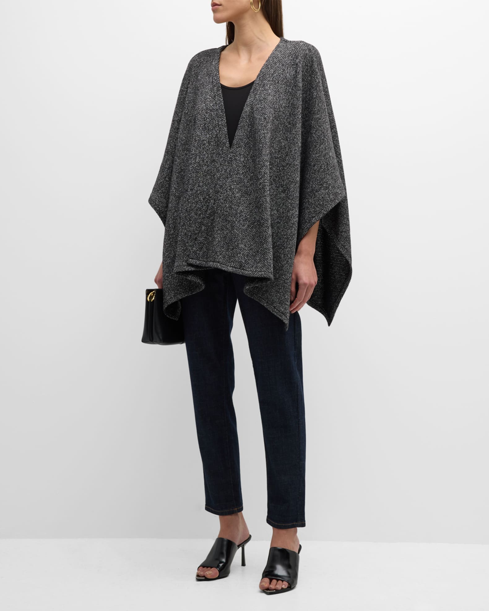 Eileen Fisher Open-Front Handkerchief Organic Cotton Shawl | Neiman Marcus