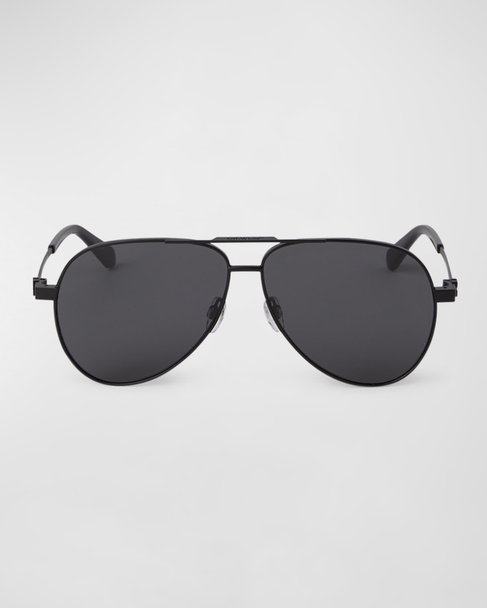 Men's Ruston Double-Bridge Metal Aviator Sunglasses 1