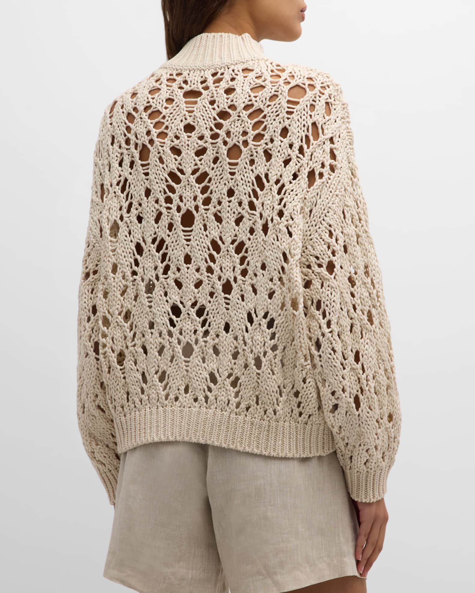 Pull col montant en cachemire et vigogne pour Femme en Gris | Brunello
