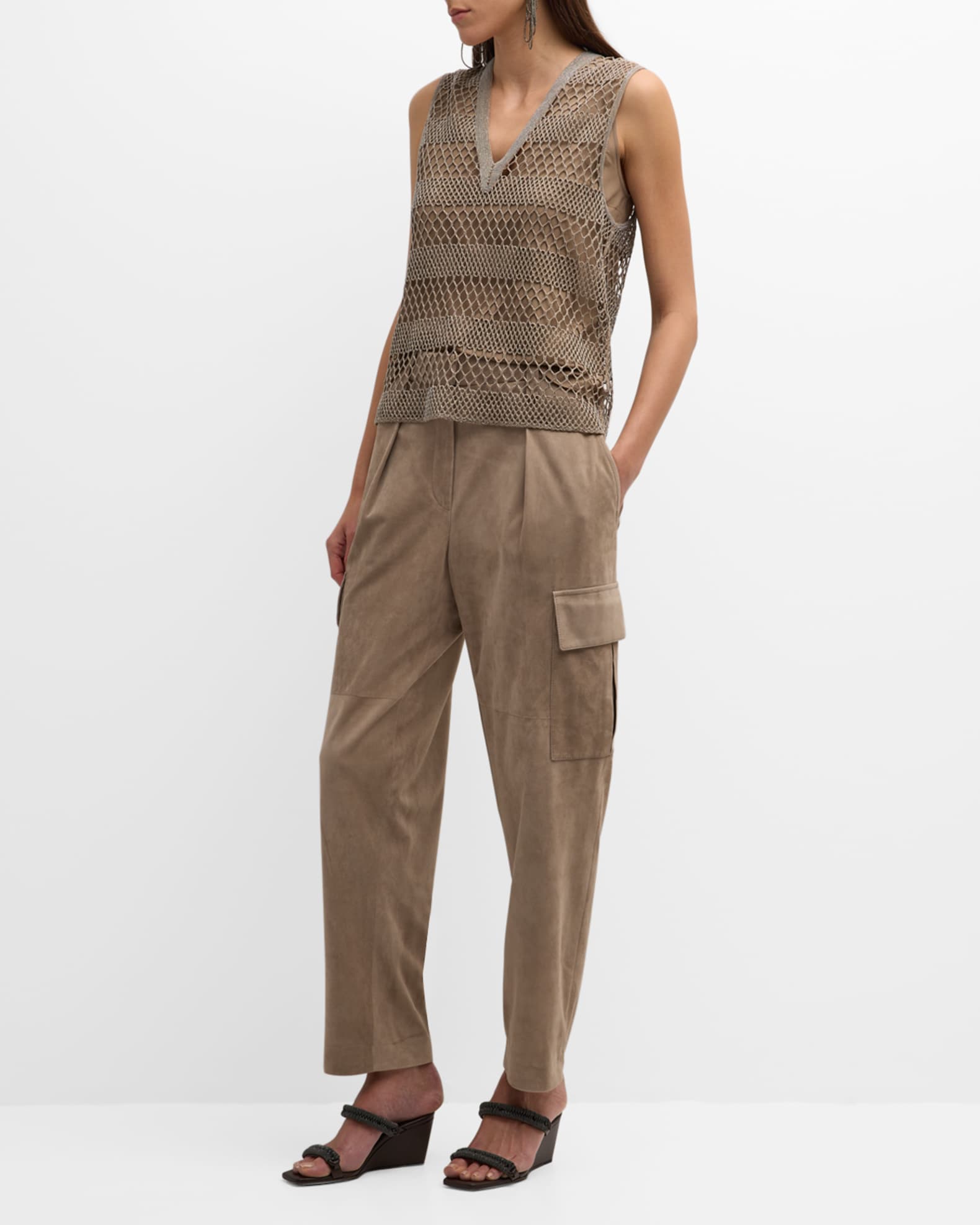 Brunello Cucinelli Suede Cargo Pants Neiman Marcus