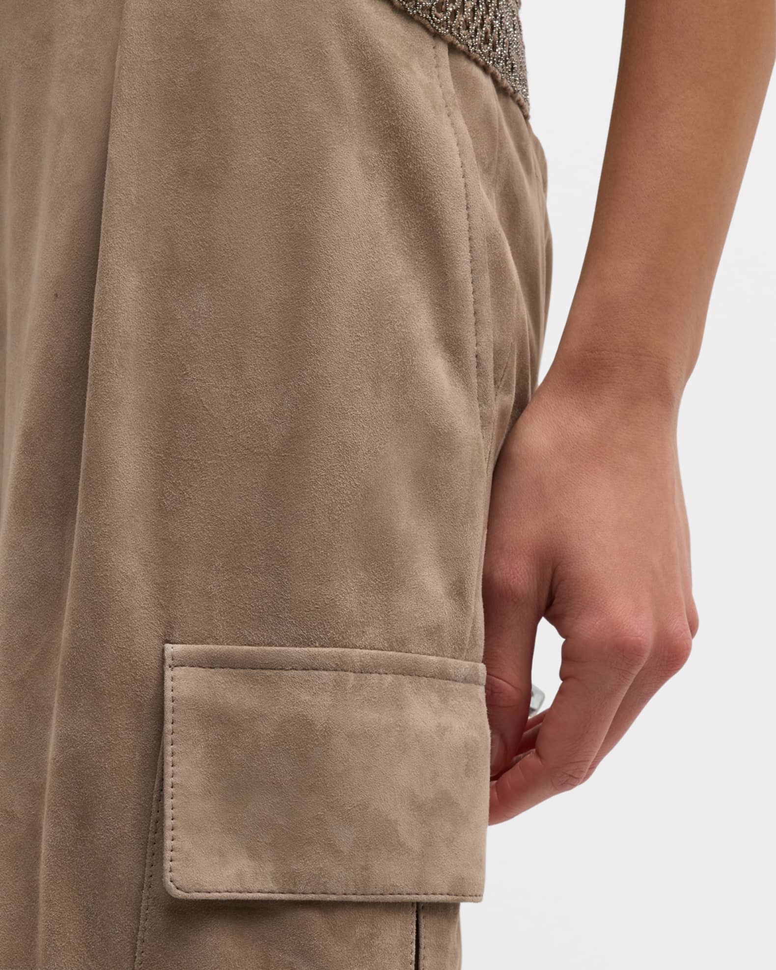 Brunello Cucinelli Suede Cargo Pants Neiman Marcus