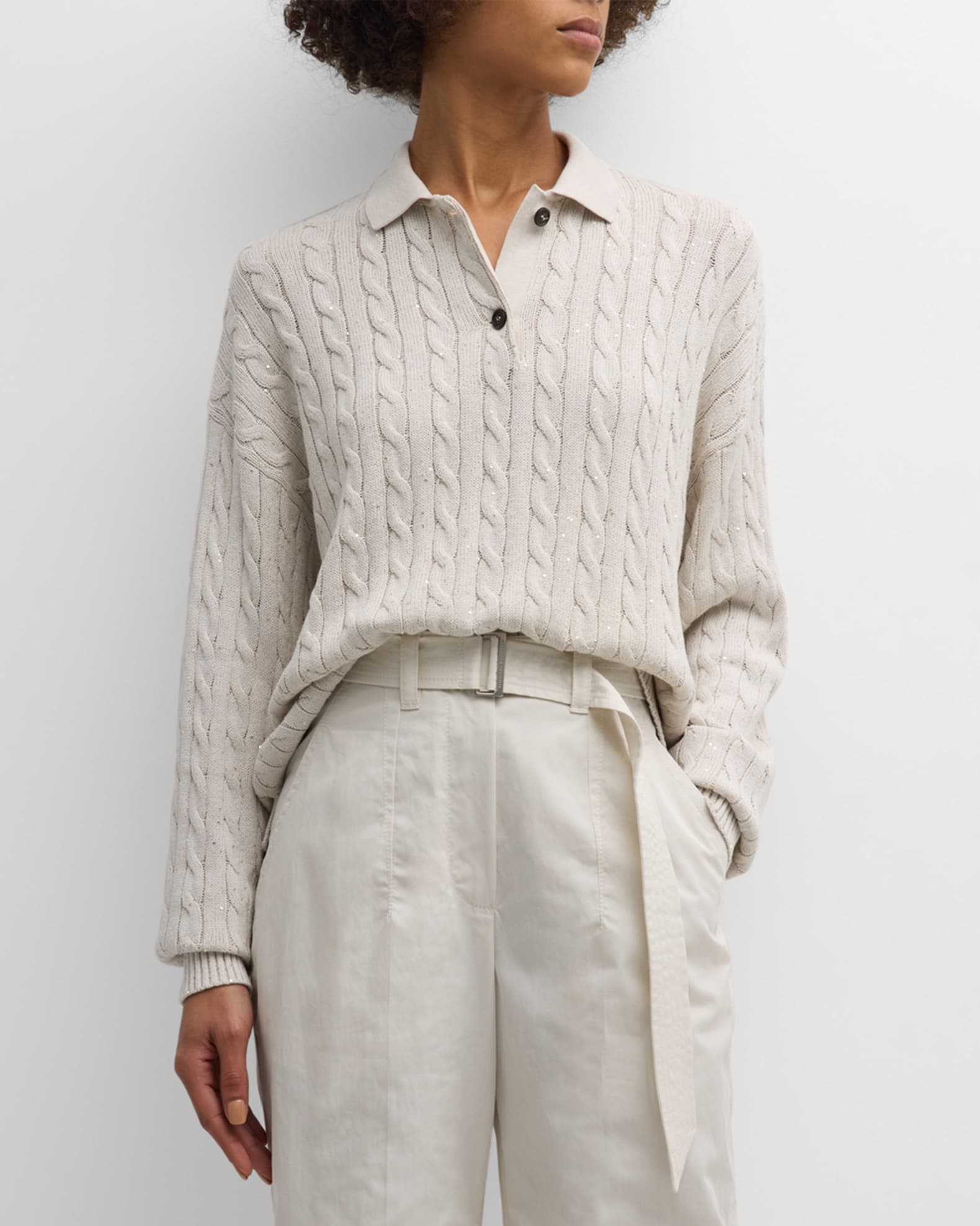 Cotton polo sweater