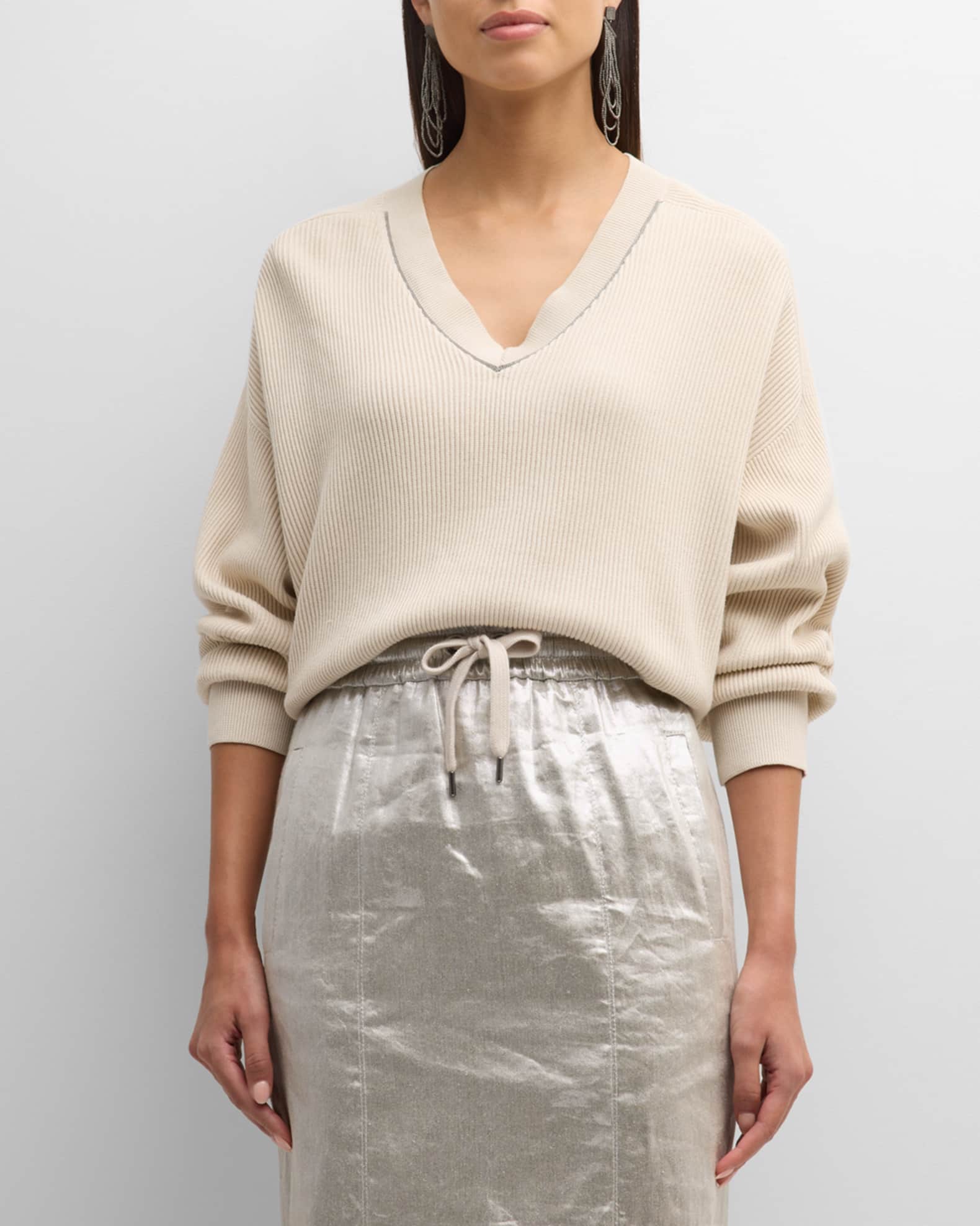 rib-trimmed relaxed-fit jumper
