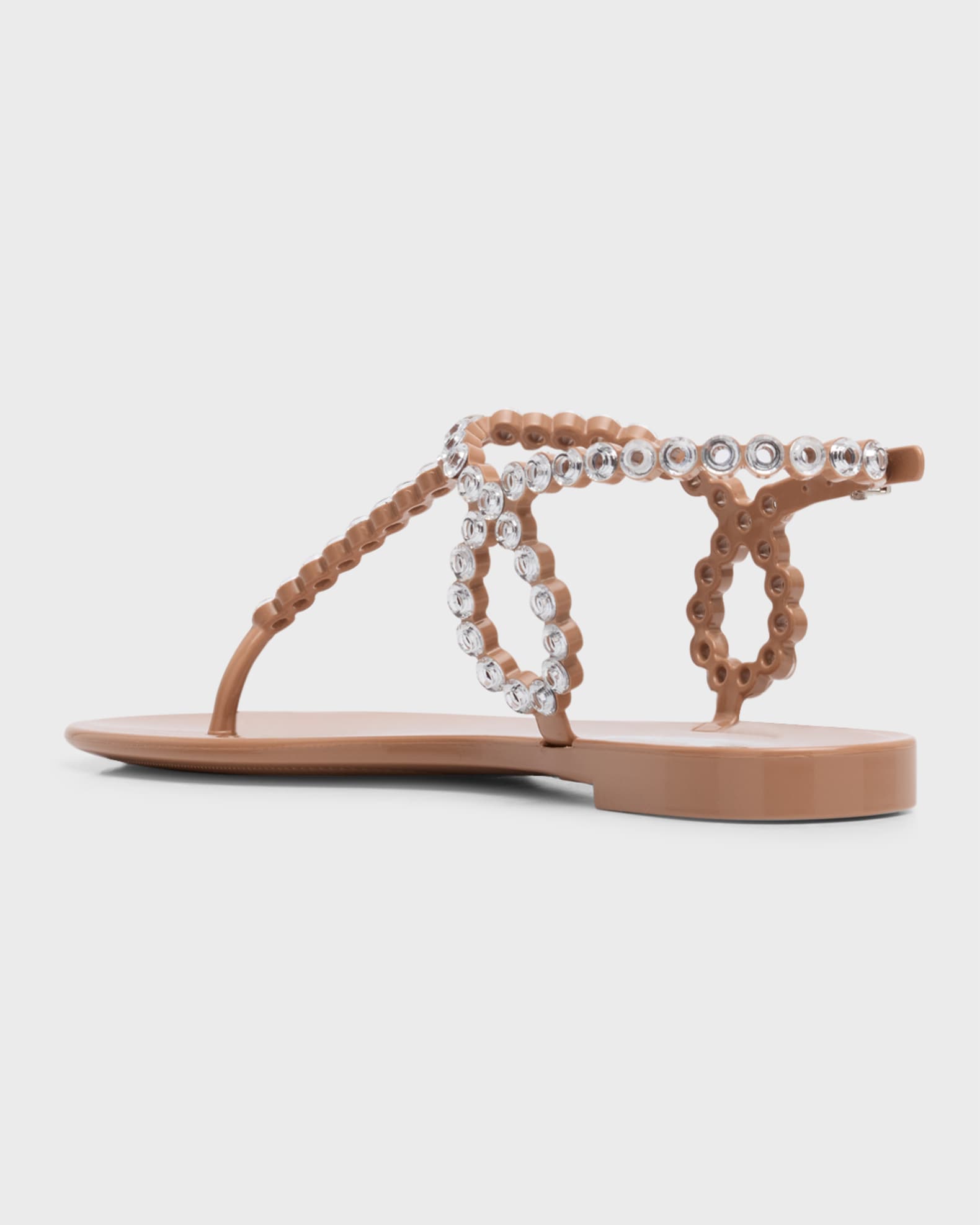 サンダル・ミュール AQUAZZURA ALMOST BARE CRYSTAL JELLY SANDALS Almost Bare Crystal Jelly Sandal Flat BLACK Aquazzura@ Official