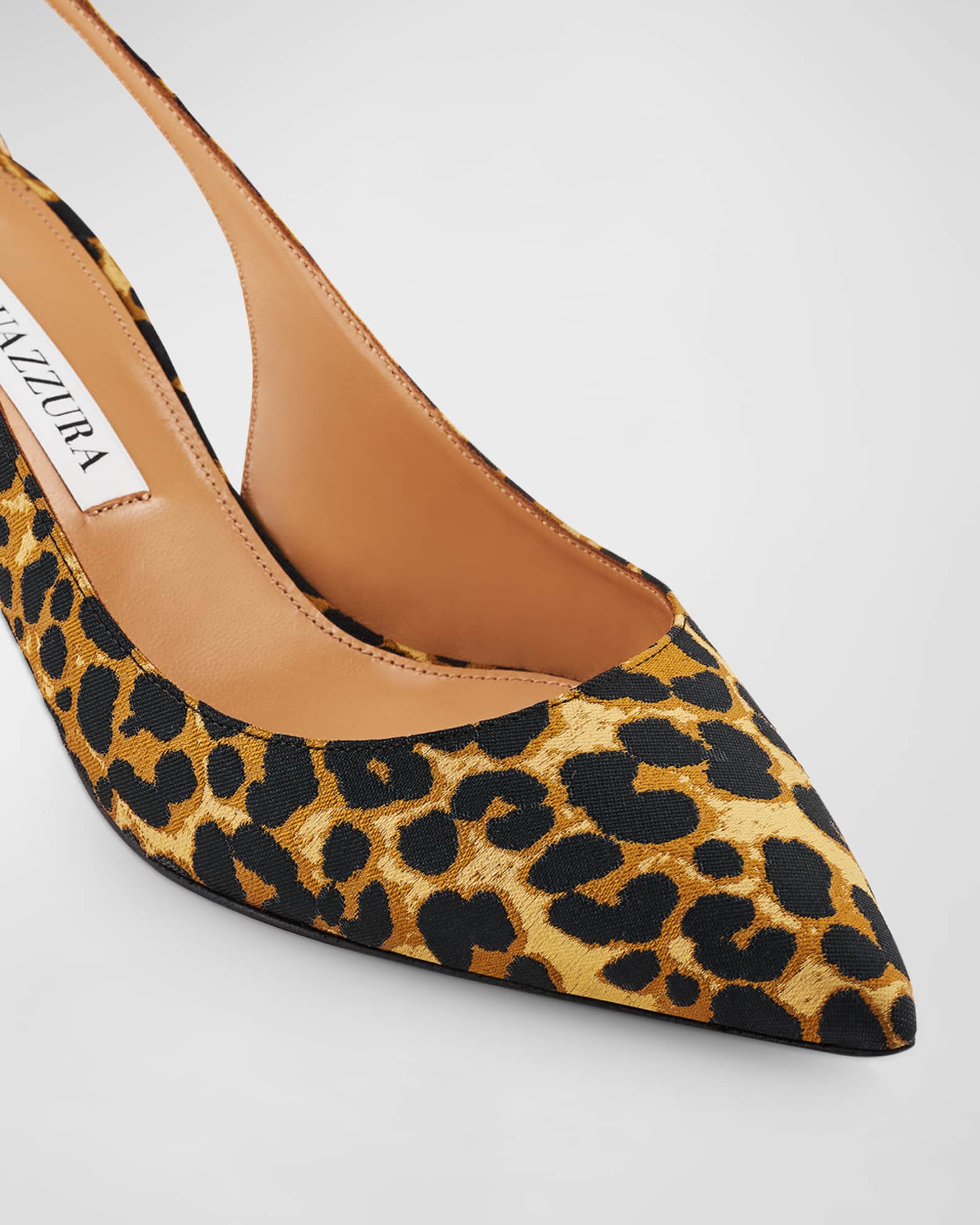 50mm Leopard Bow Kitten Heel Pumps