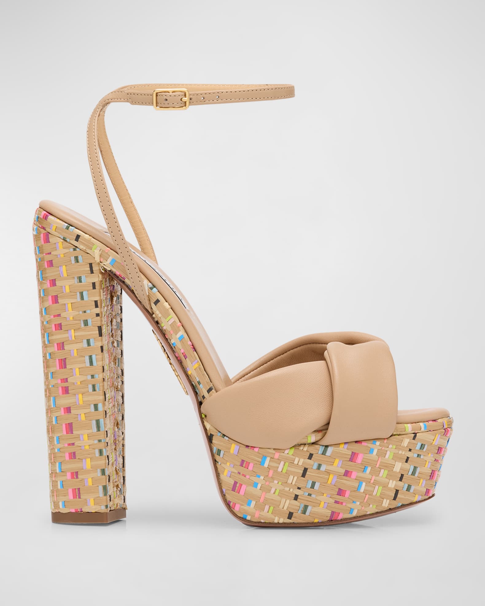 Aquazzura Olie Twisted Leather Platform Sandals