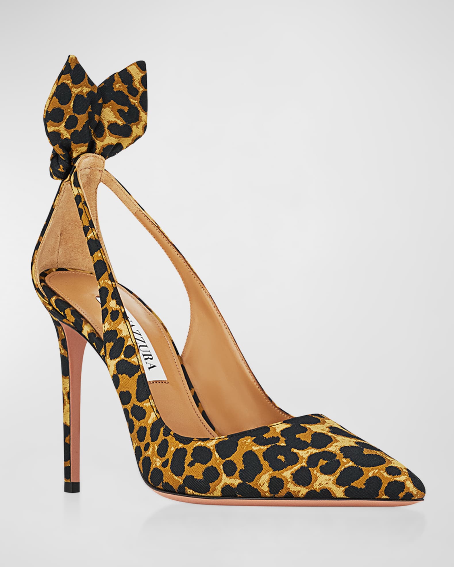 Aquazzura Bow Tie Pump 105 Leopard