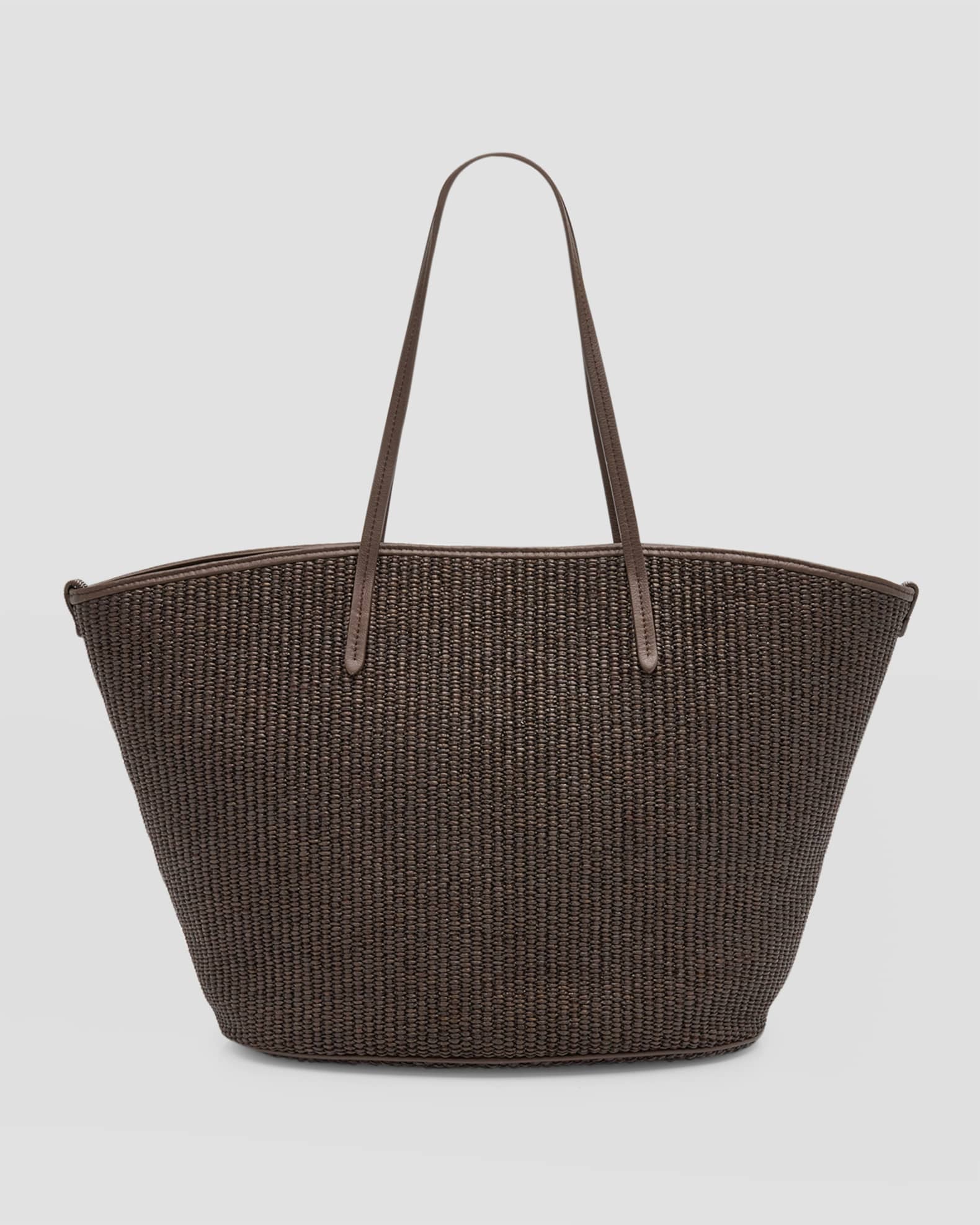 Brunello Cucinelli Raffia Leather Tote Bag