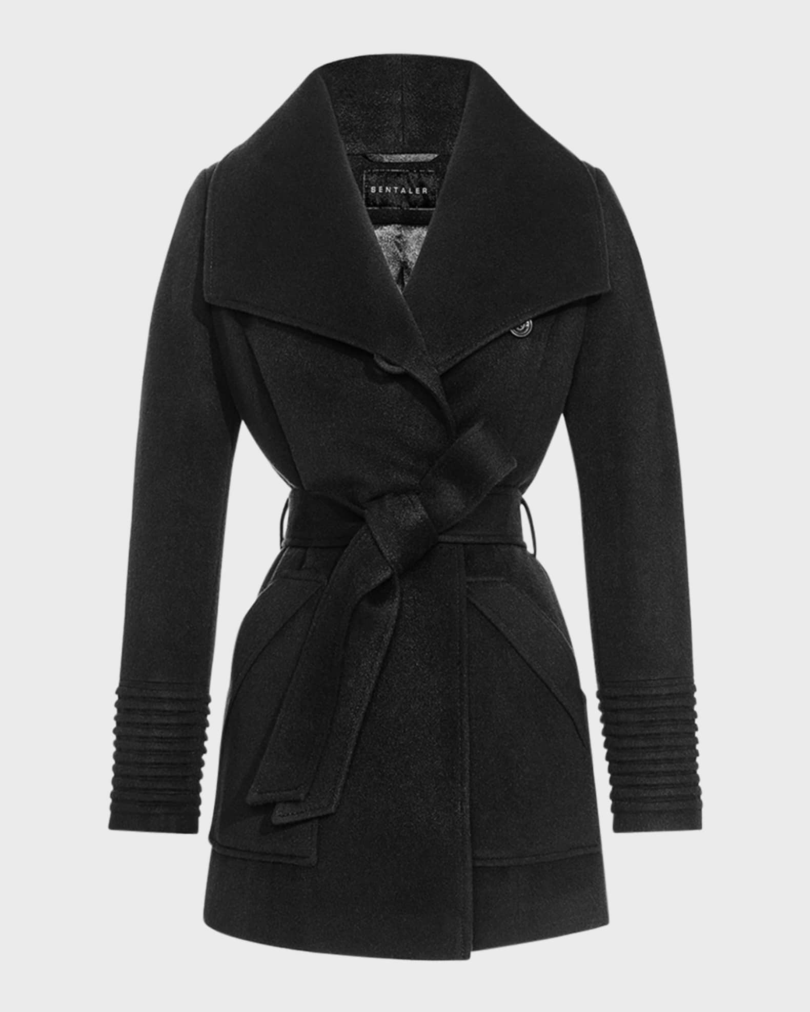 Sentaler Belted Wide Collar Wrap Coat Neiman Marcus