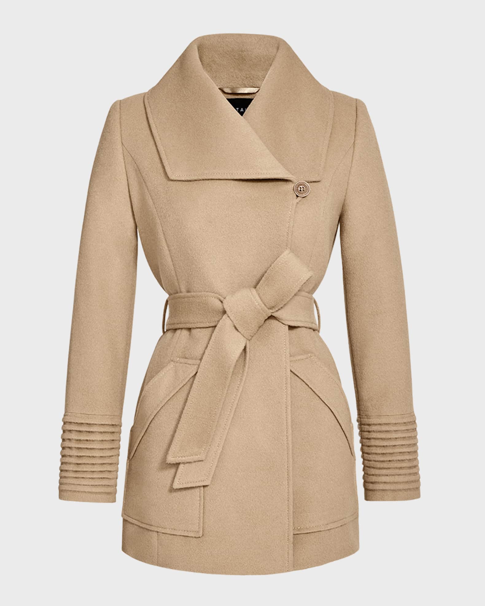 Belted Wide-Collar Wrap Coat  1