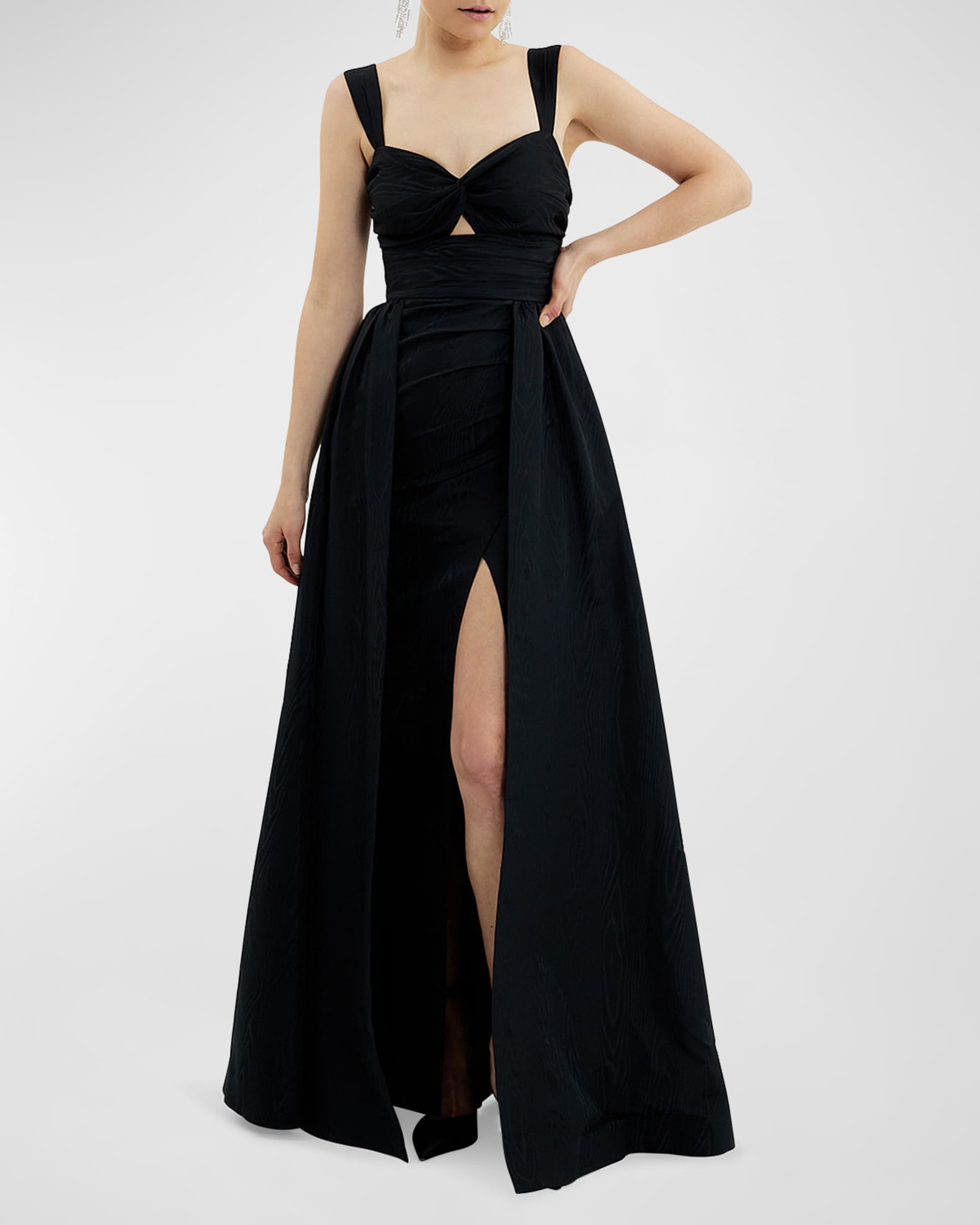 REBECCA VALLANCE Danielle Pleated Cutout Sweetheart Gown | Neiman Marcus