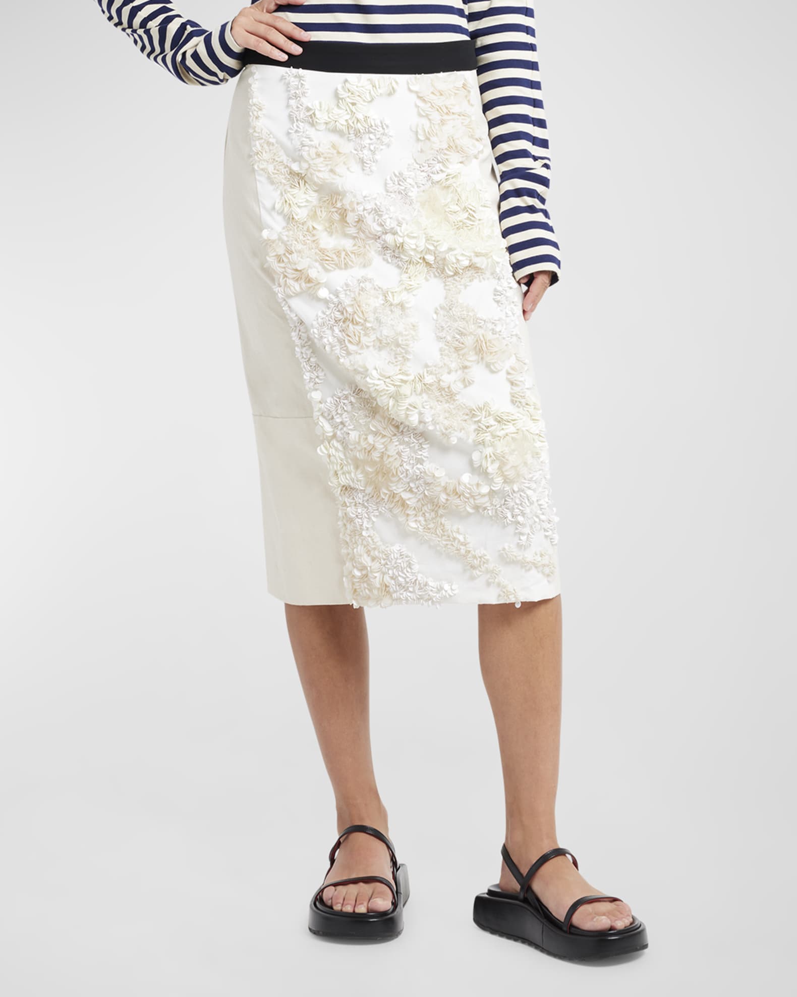 Embellished midi new arrivals pencil skirt