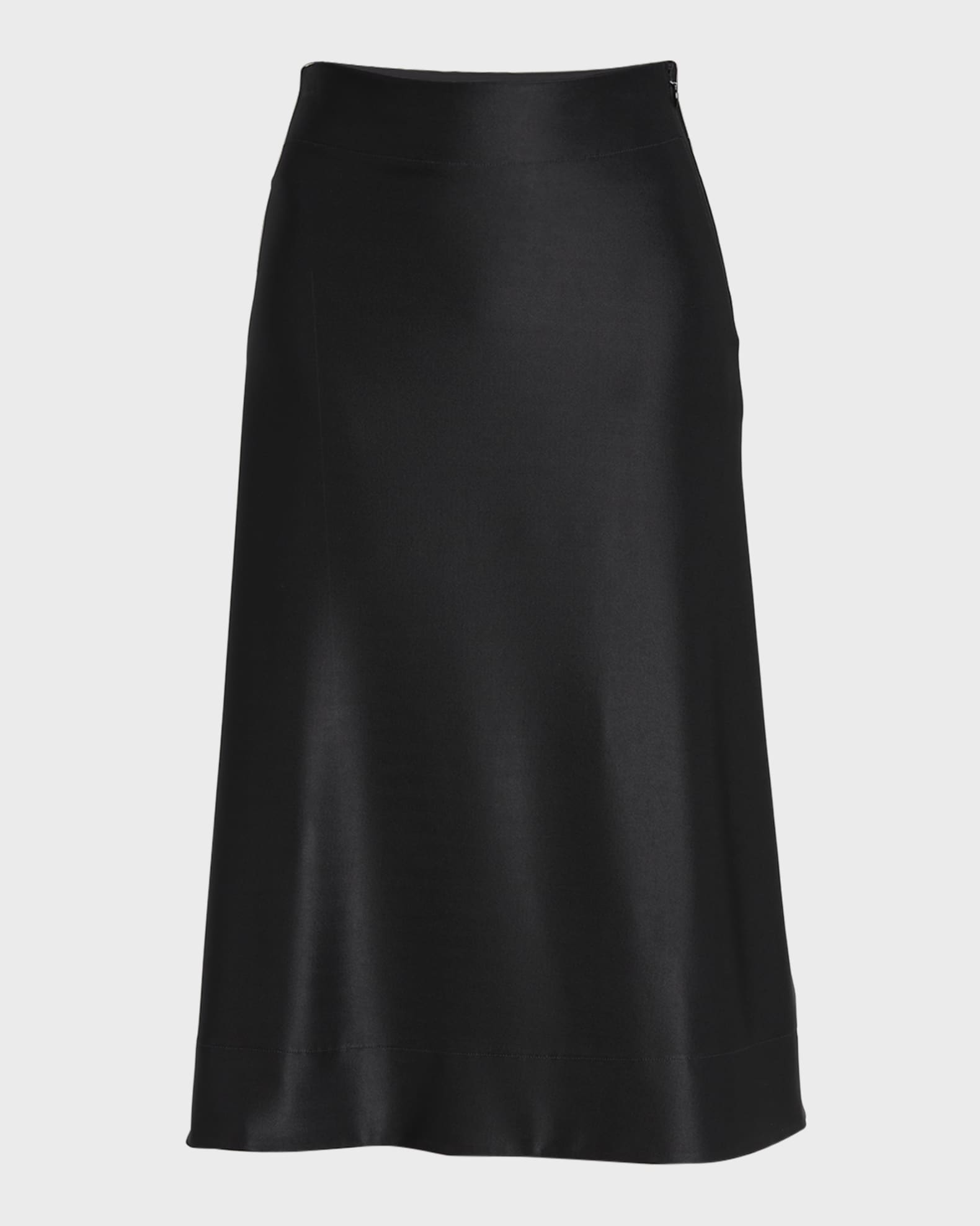 Jil Sander High-Waist Satin Midi Skirt