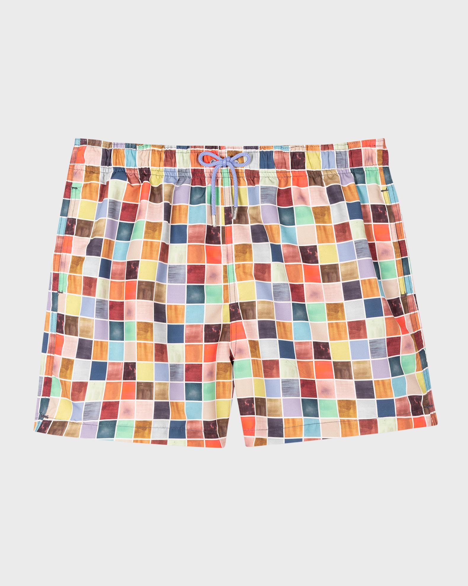 The Children's Place Boys' Swim Trunks - UPF 50+ Sun Protection, Elastic Waist, Tropical Print