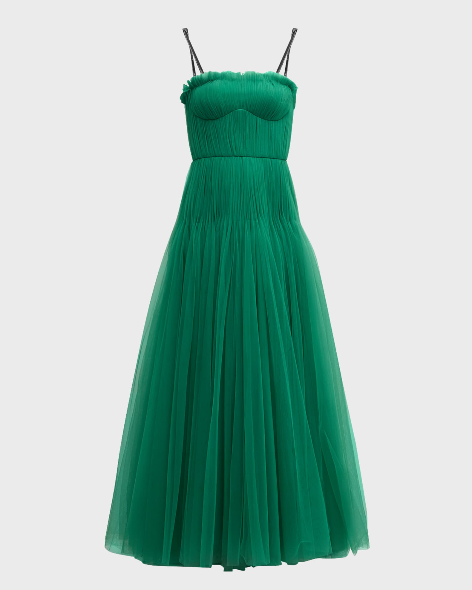 Zac Posen Strapless Pleated Tulle Bustier Gown Neiman Marcus