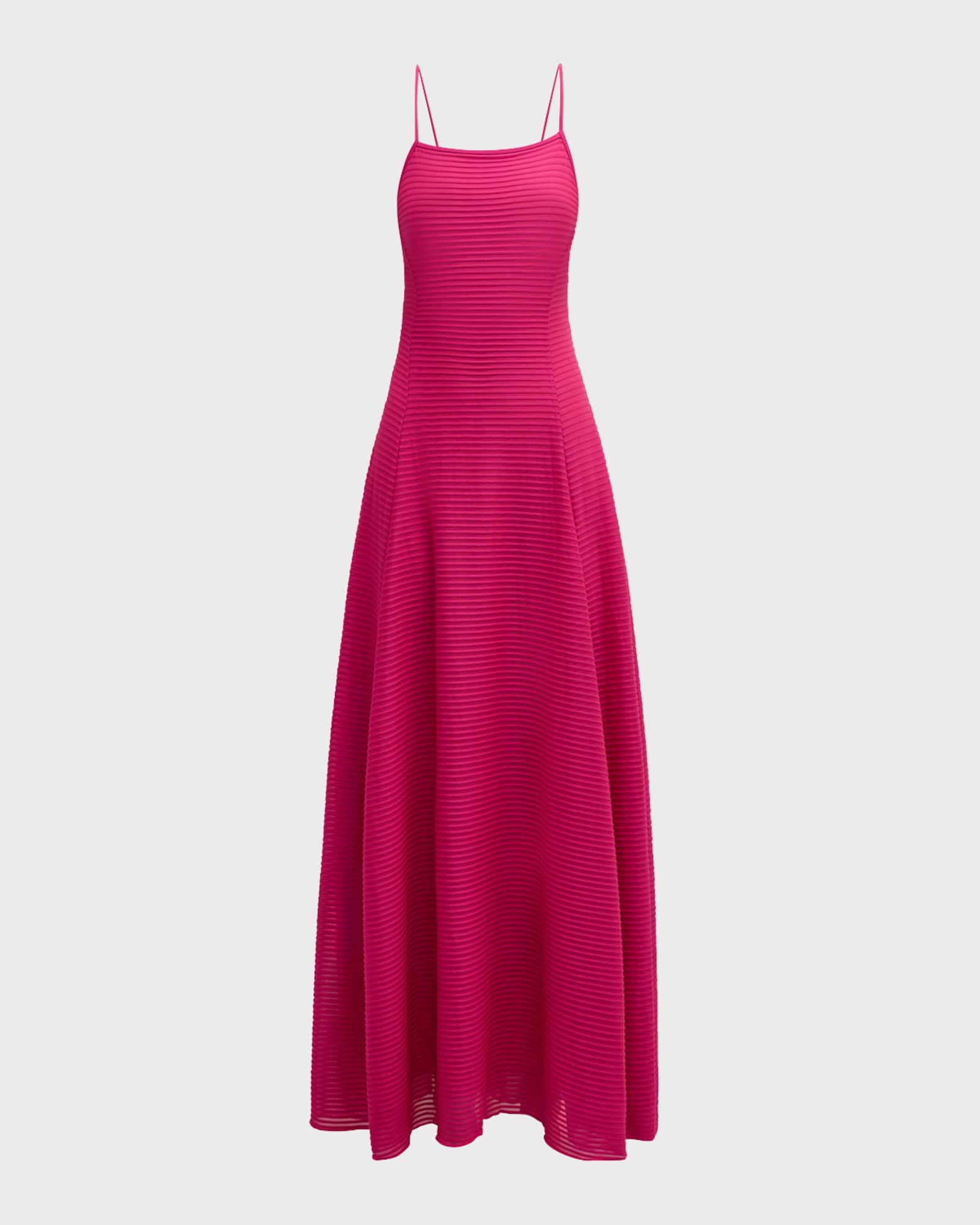 Emporio Armani Ribbed A-Line Jersey Halter Maxi Dress