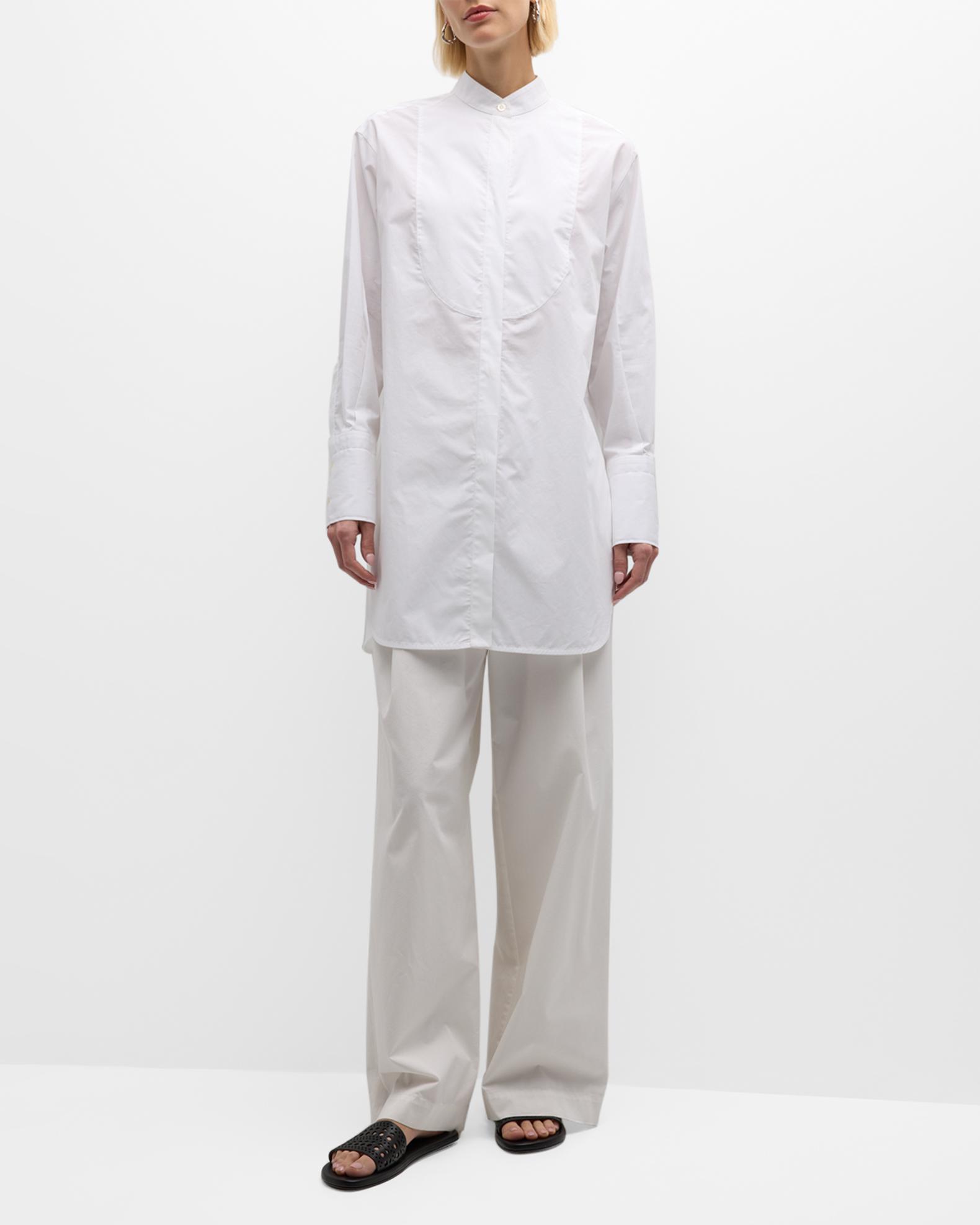 Emporio Armani Oversized Organic Cotton Poplin Tunic Top | Neiman Marcus
