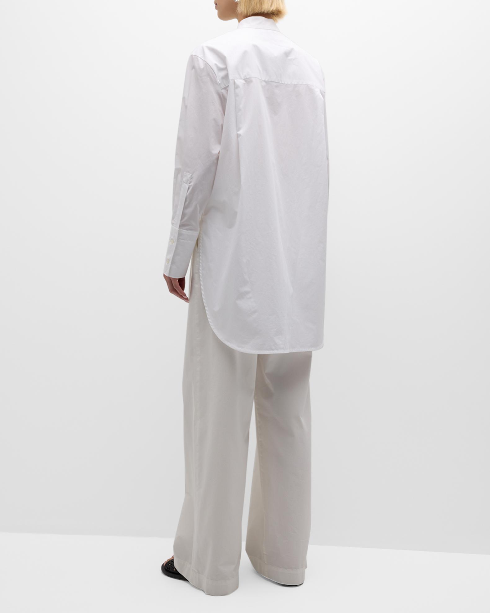 Emporio Armani Oversized Organic Cotton Poplin Tunic Top | Neiman Marcus