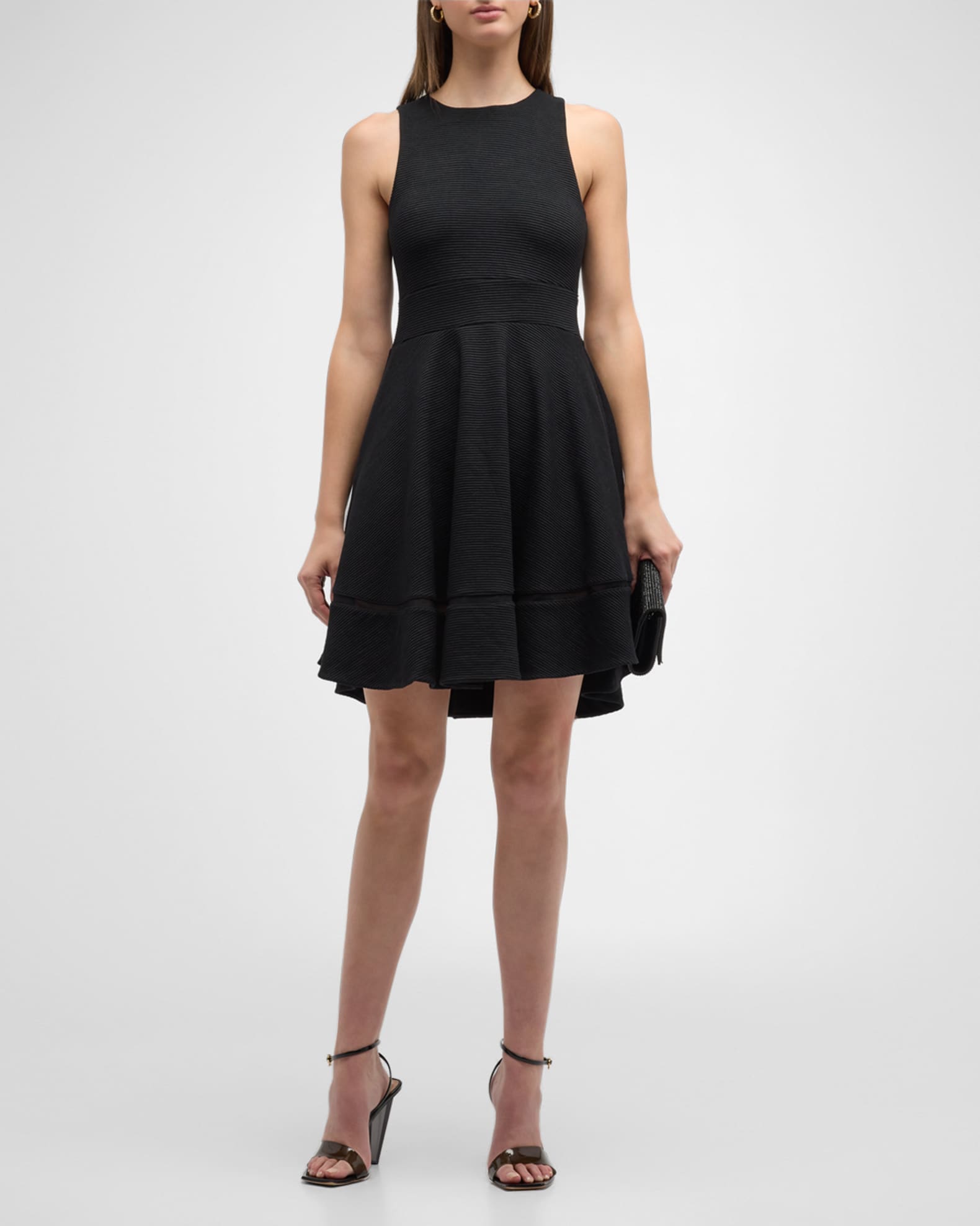 Emporio Armani Fit-&-Flare Ottoman Jersey Mini Dress | Neiman Marcus