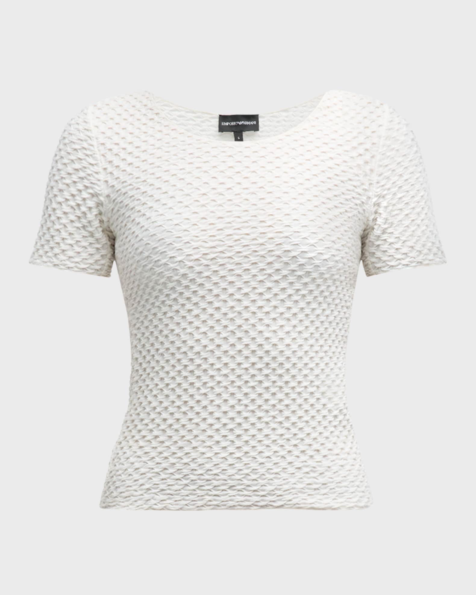 Emporio Armani Puckered Scoop-Neck Jersey T-Shirt