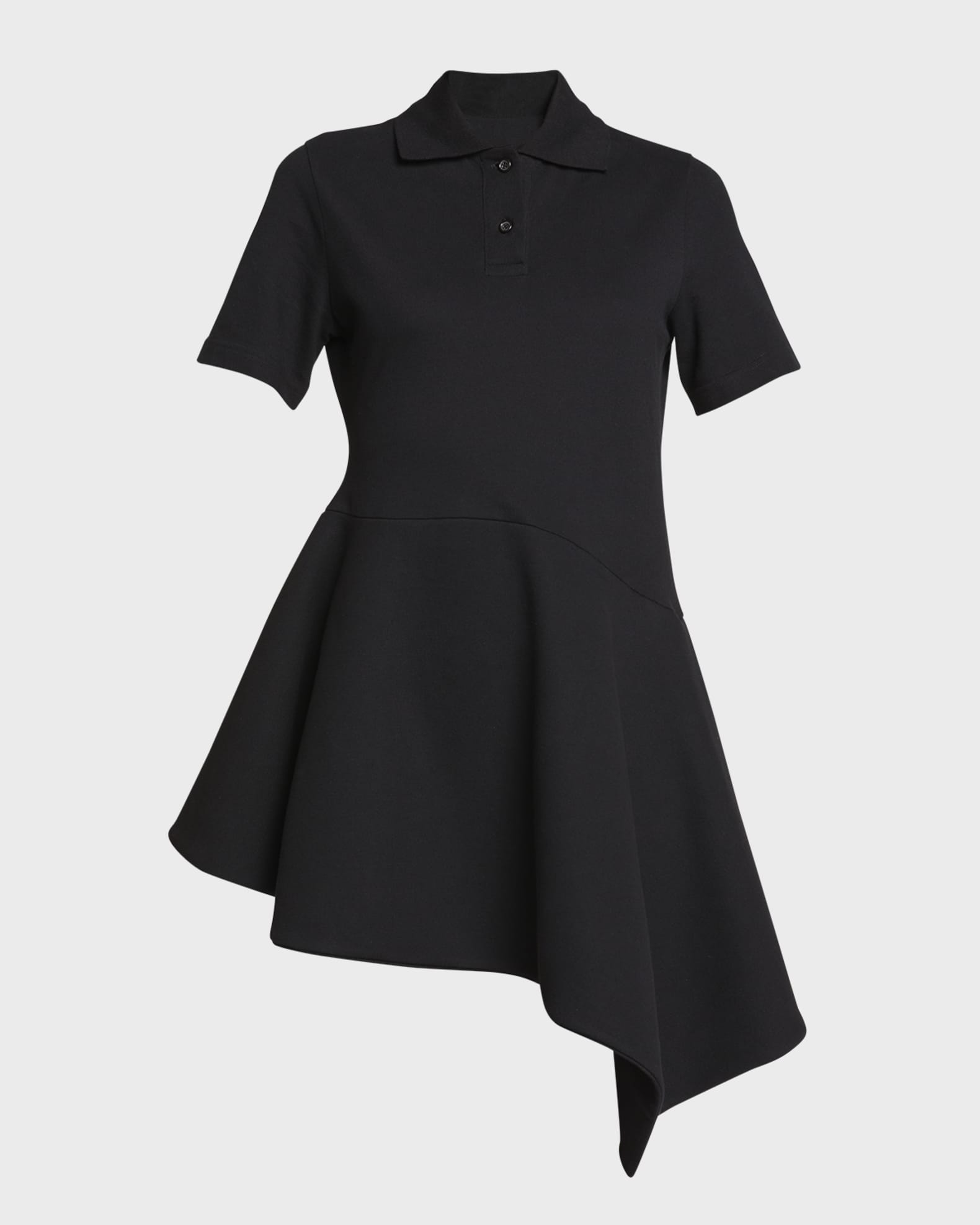 JW Anderson Asymmetric Short-Sleeve Mini Polo Dress | Neiman Marcus