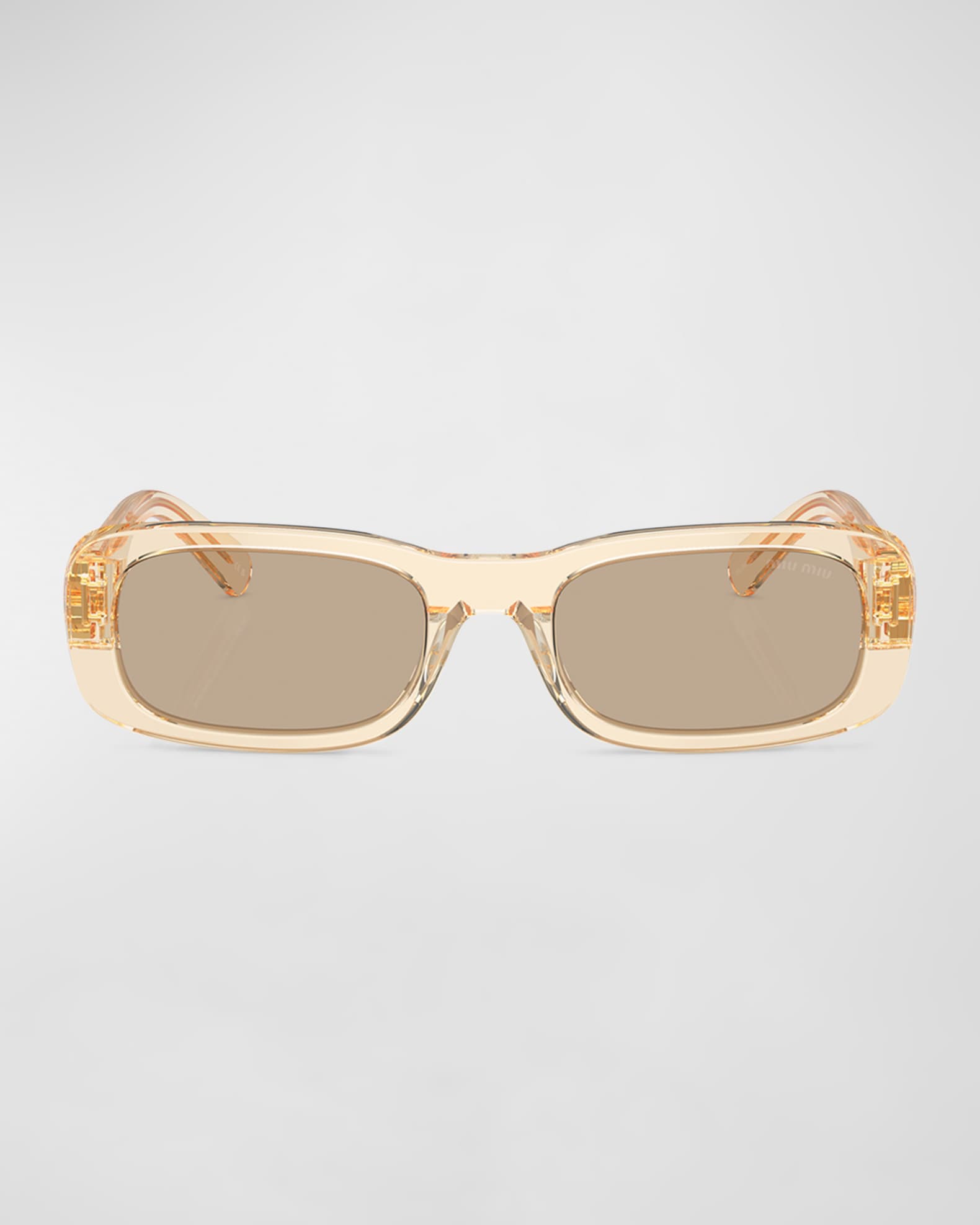 Miu Miu Logo Acetate Rectangular Sunglasses Neiman Marcus
