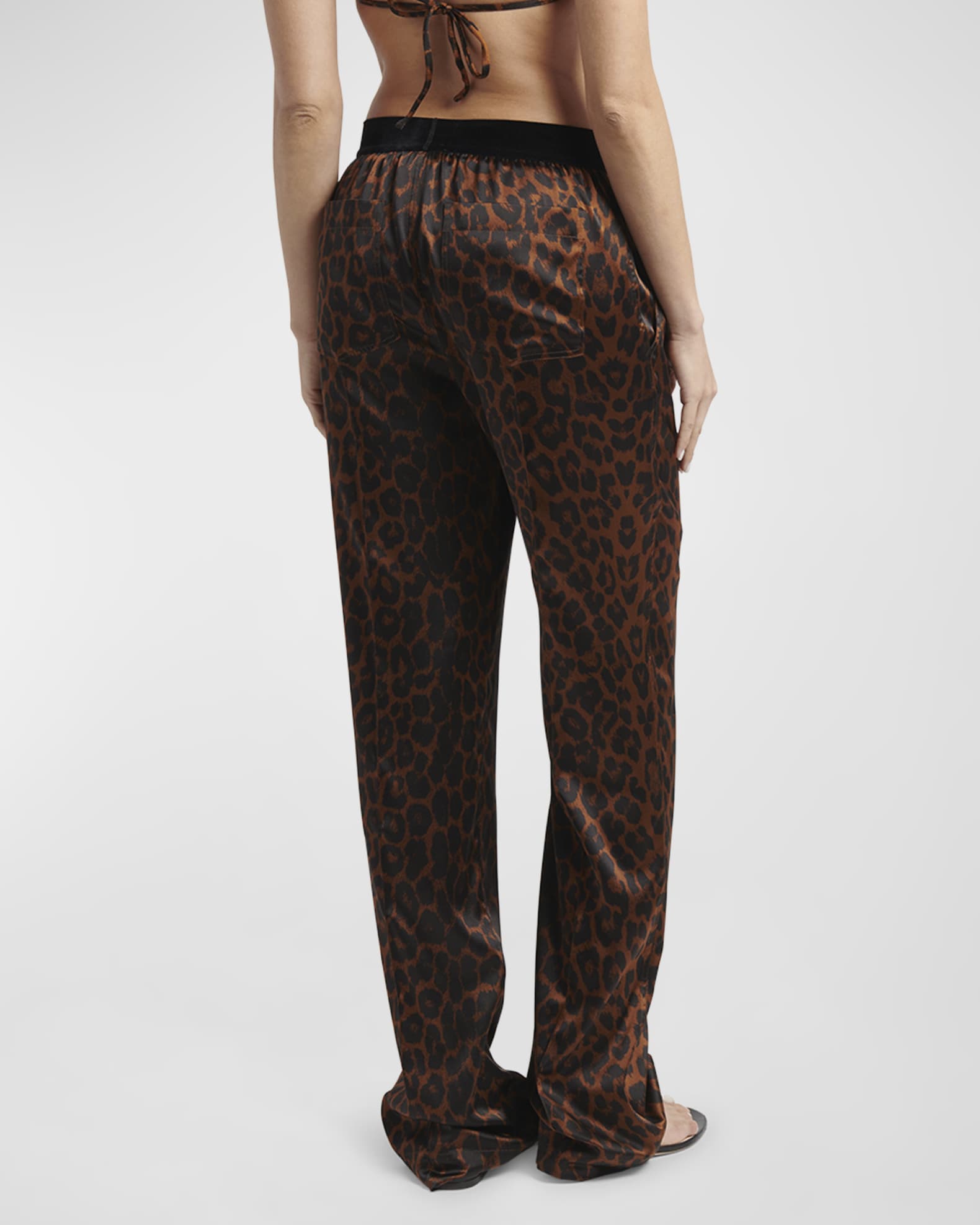 TOM FORD Reflected Leopard Print Silk Signature Pajama Pants