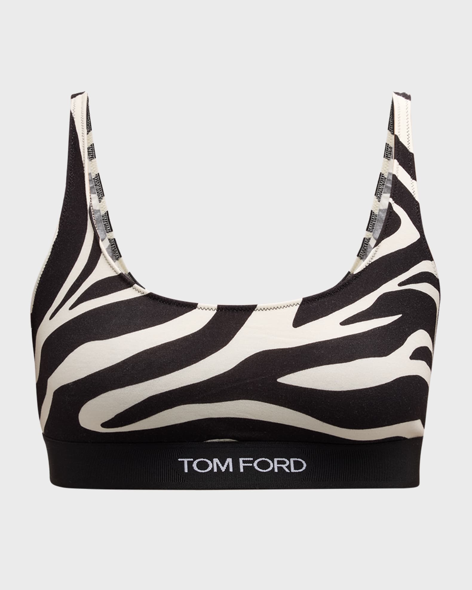 Logo-Band Zebra-Print Signature Bralette 0