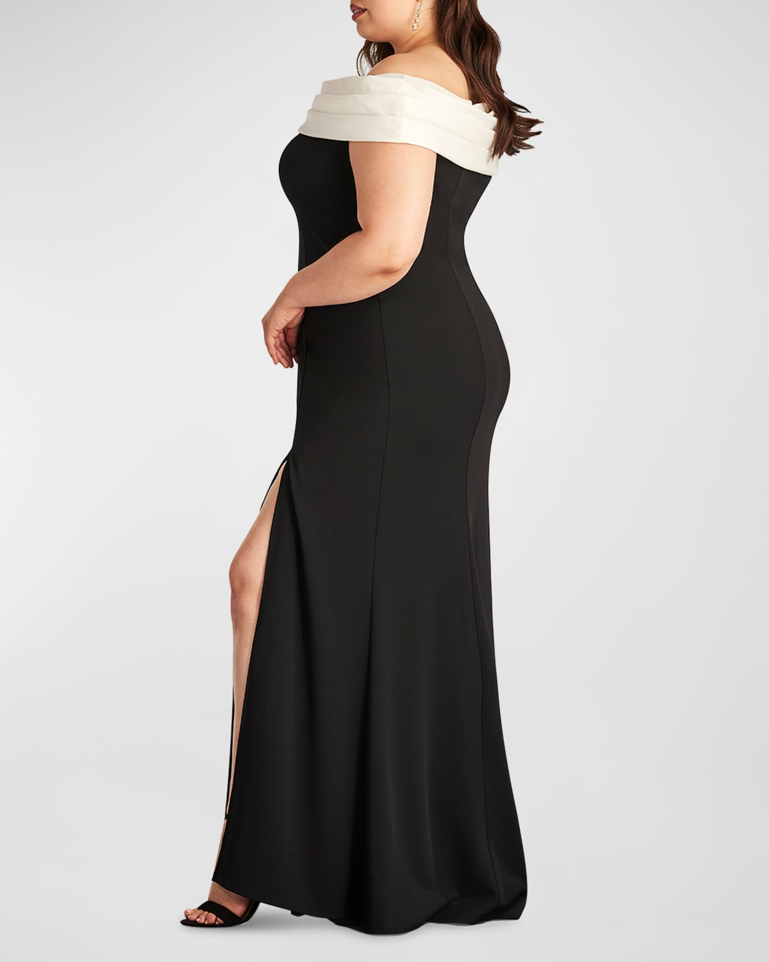 Tadashi Shoji Plus Size Off Shoulder Two Tone Column Gown Neiman Marcus