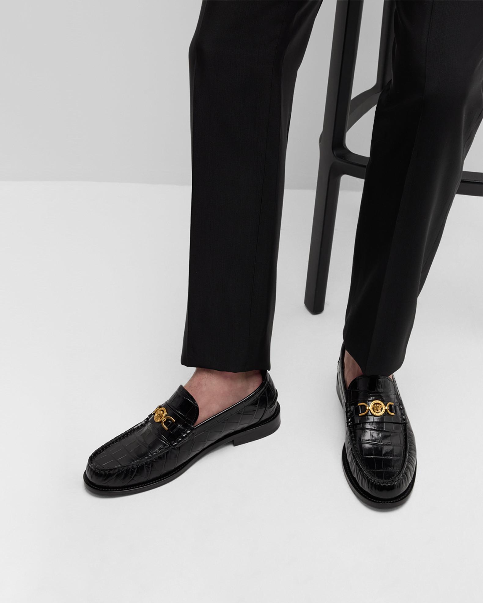 Versace Black Leather Medusa Bit Loafers Versace Men main image 4