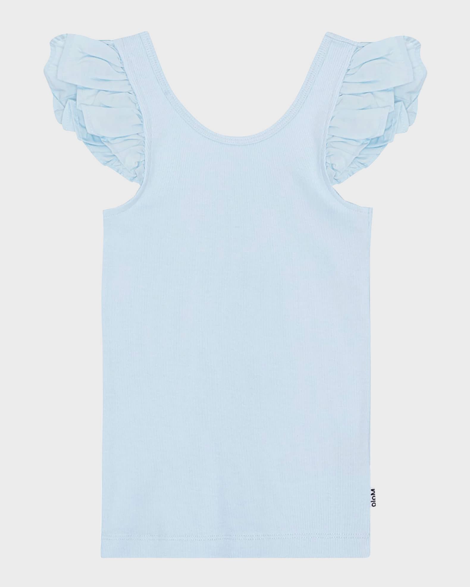 Molo ruffled-detailed knitted top - Blue