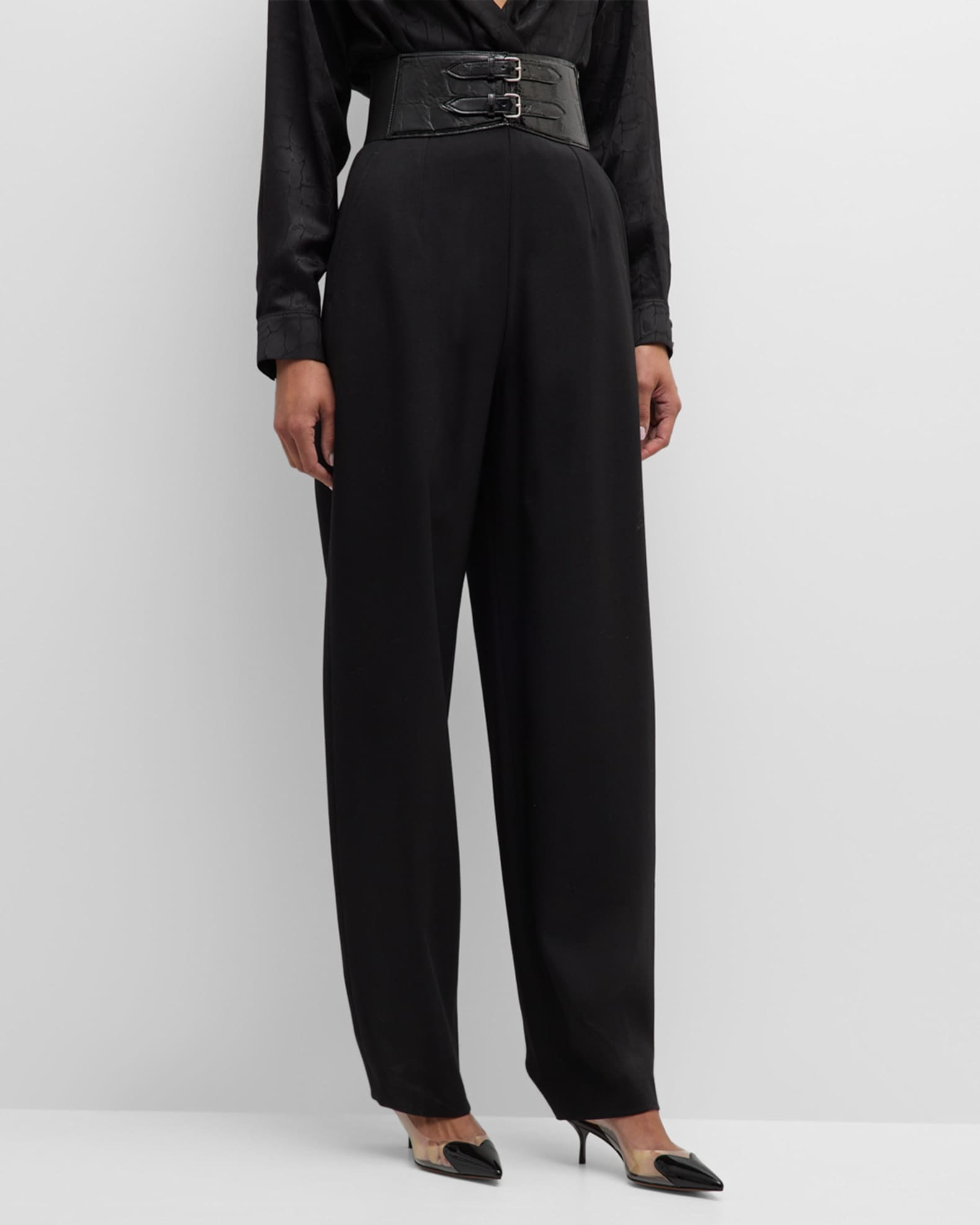 Women's High-Rise Pleat Front Straight Trousers - a New Day™ Red