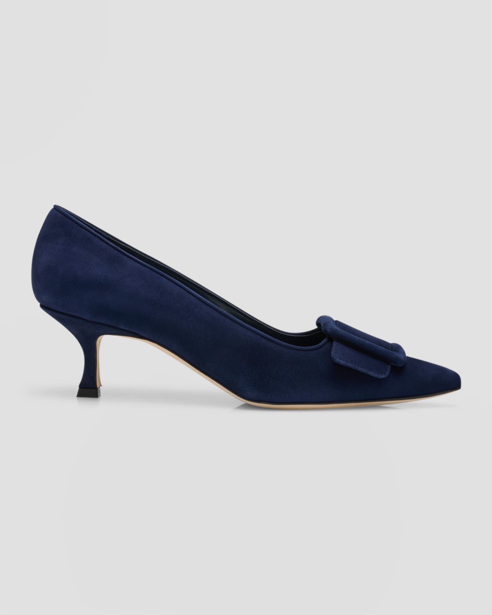 Manolo Blahnik Maysale Suede Buckle Pumps | Neiman Marcus