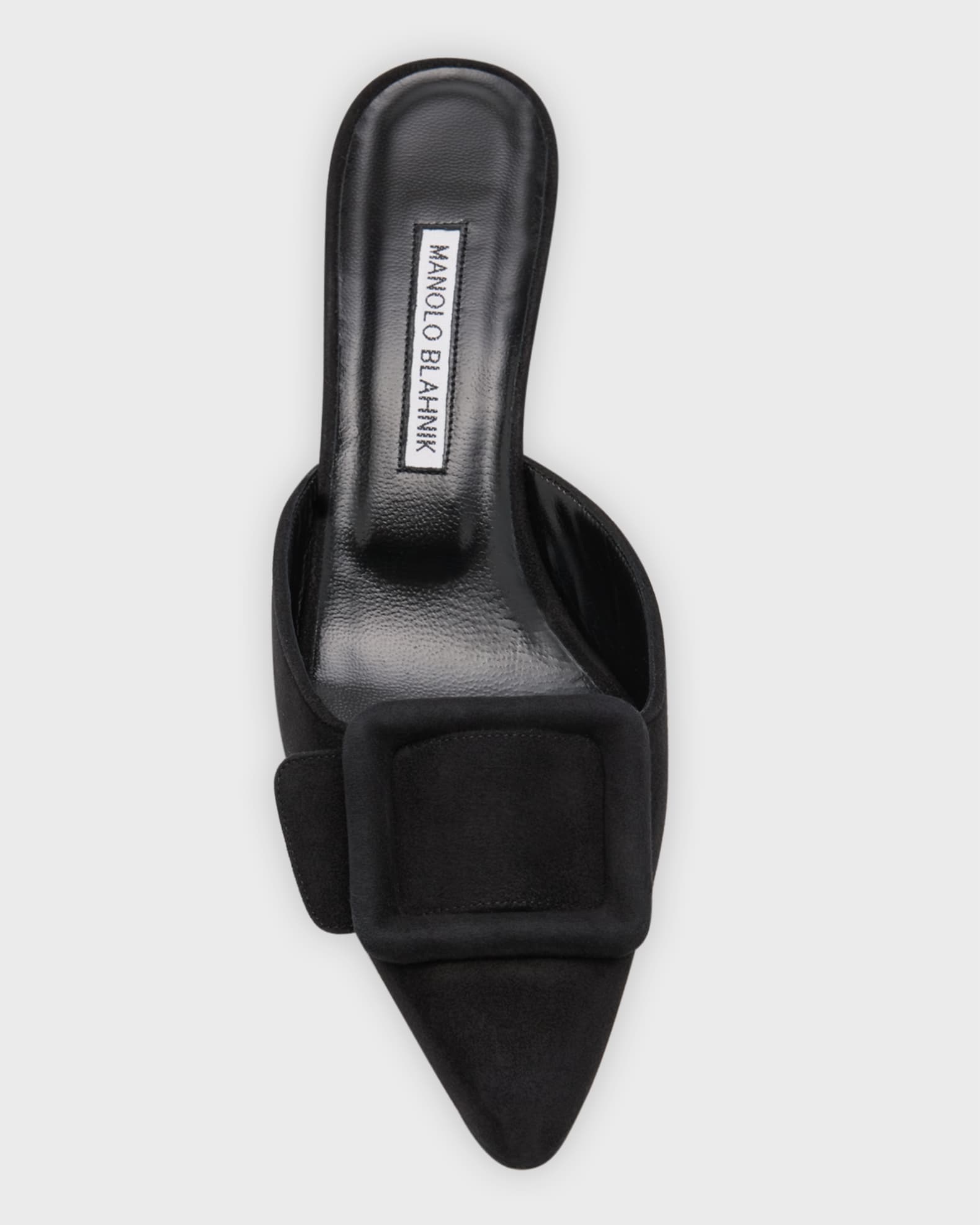 Maysale Suede Buckle Mules | Neiman Marcus