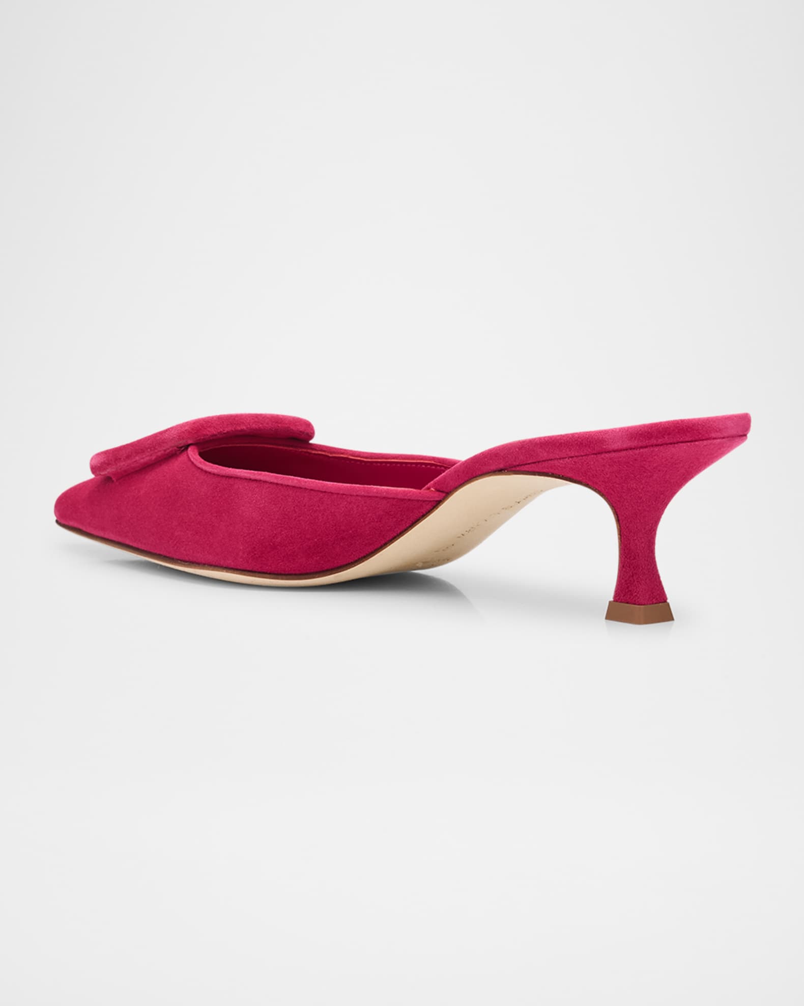 Maysale Suede Buckle Mules | Neiman Marcus