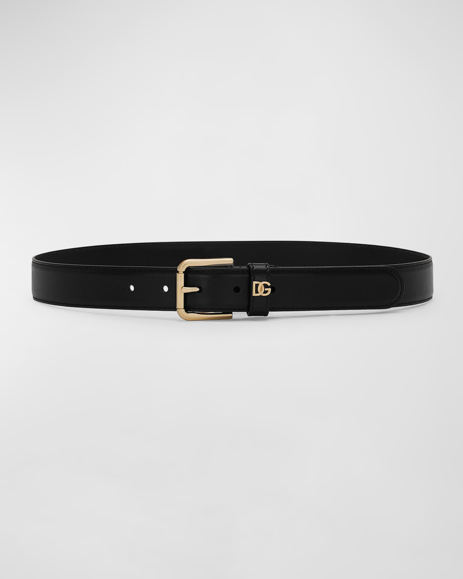 Interlocking DG Smooth Leather Belt  0