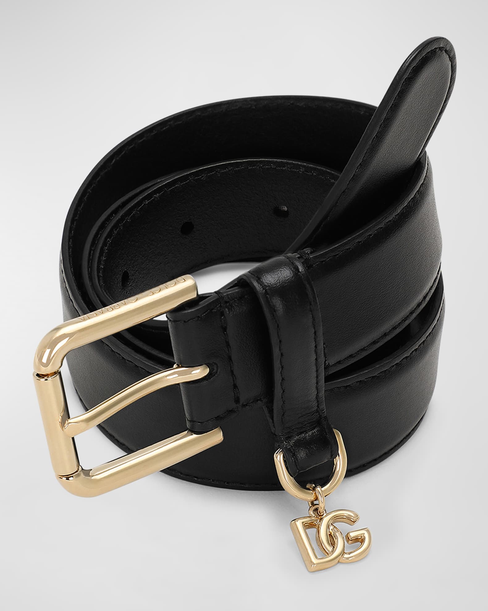 DG Charm Smooth Leather & Brass Belt  1