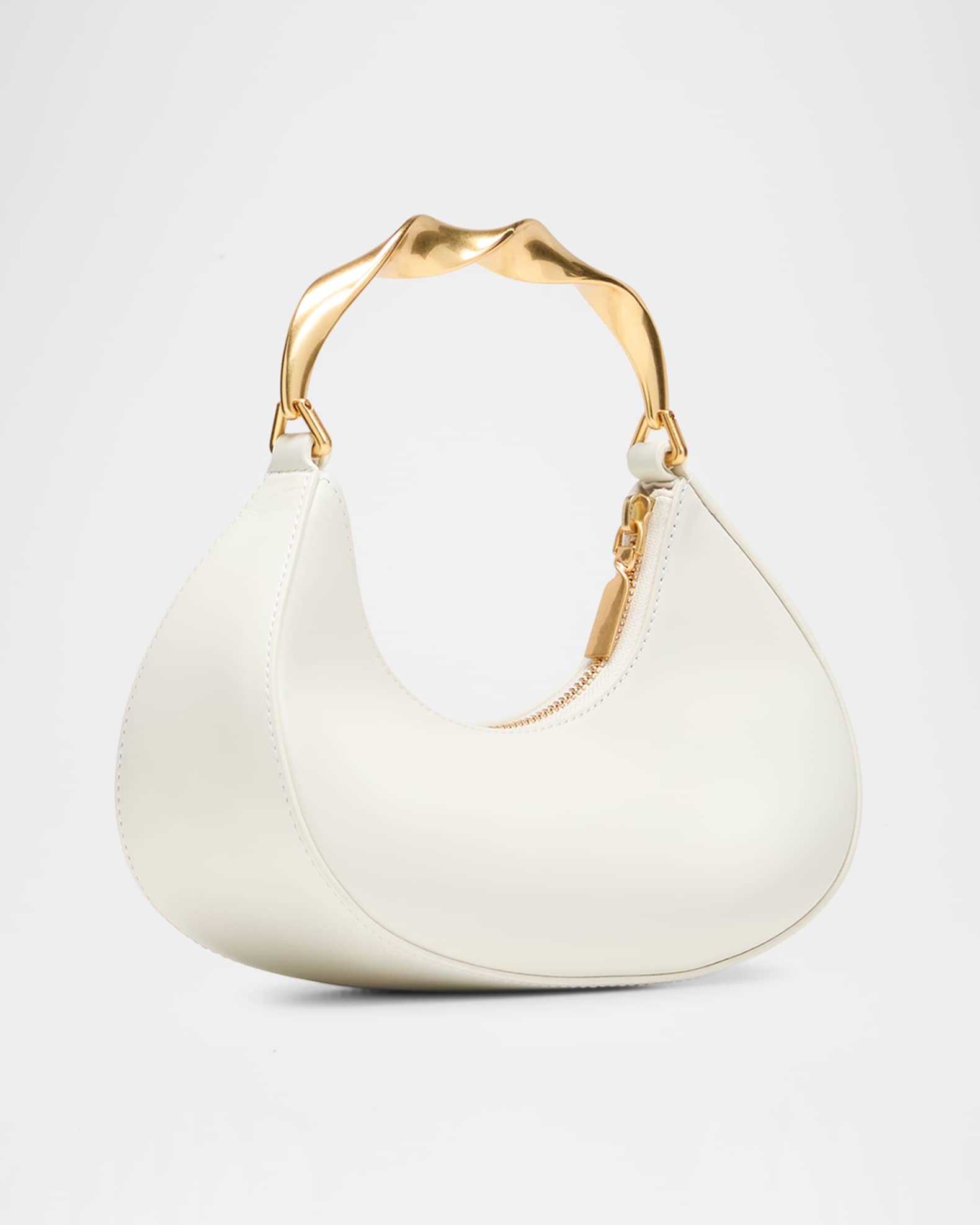 SIMKHAI Nixi Twist Leather Top-Handle Bag | Neiman Marcus