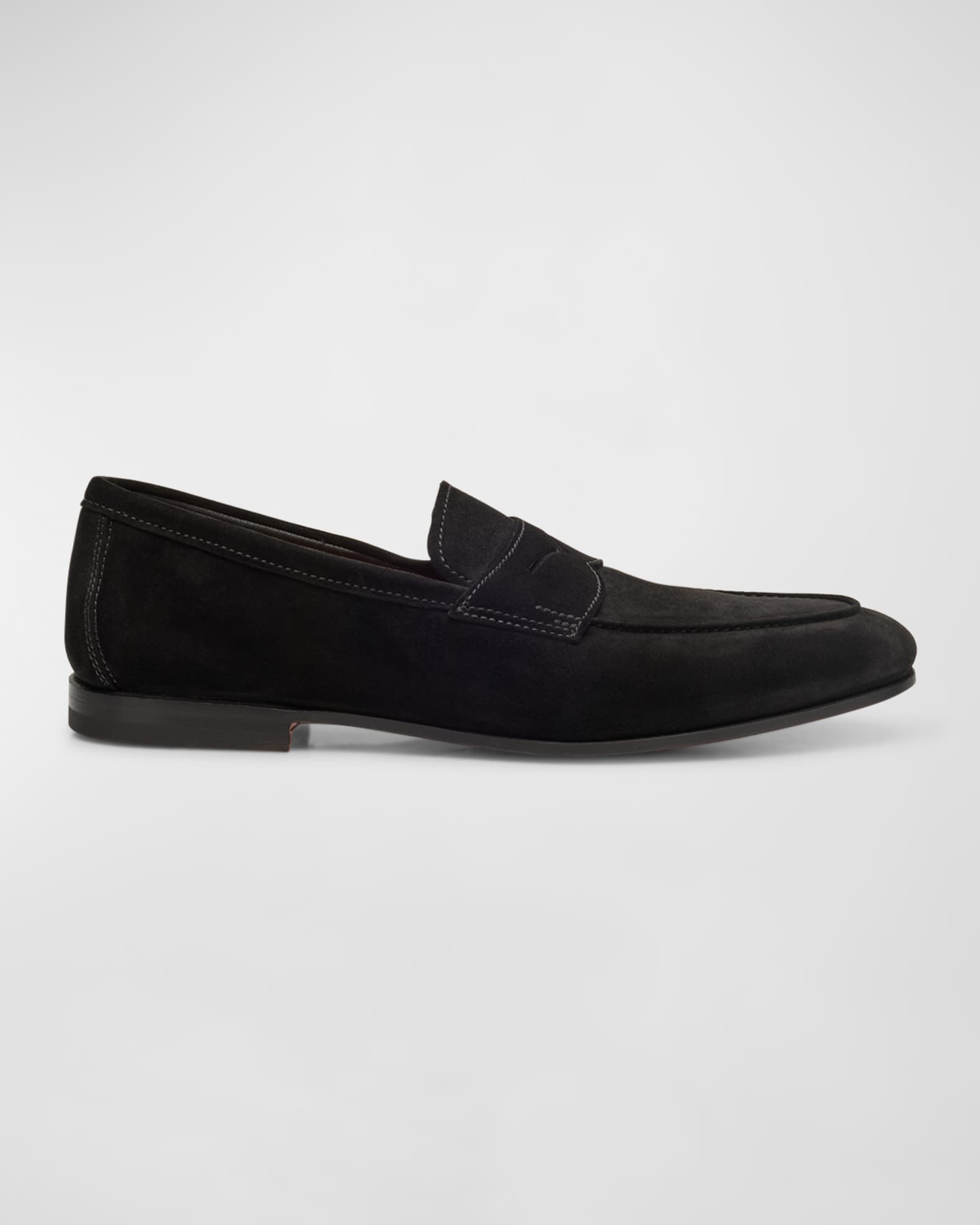 Men's Carlos Suede Penny Loafers 0