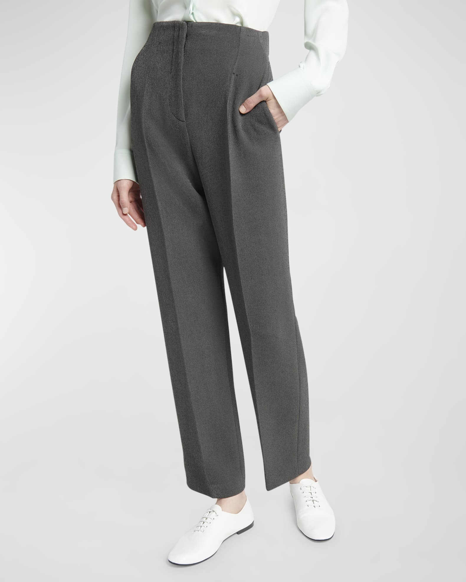 Giorgio Armani Brown Viscose Casual Pants