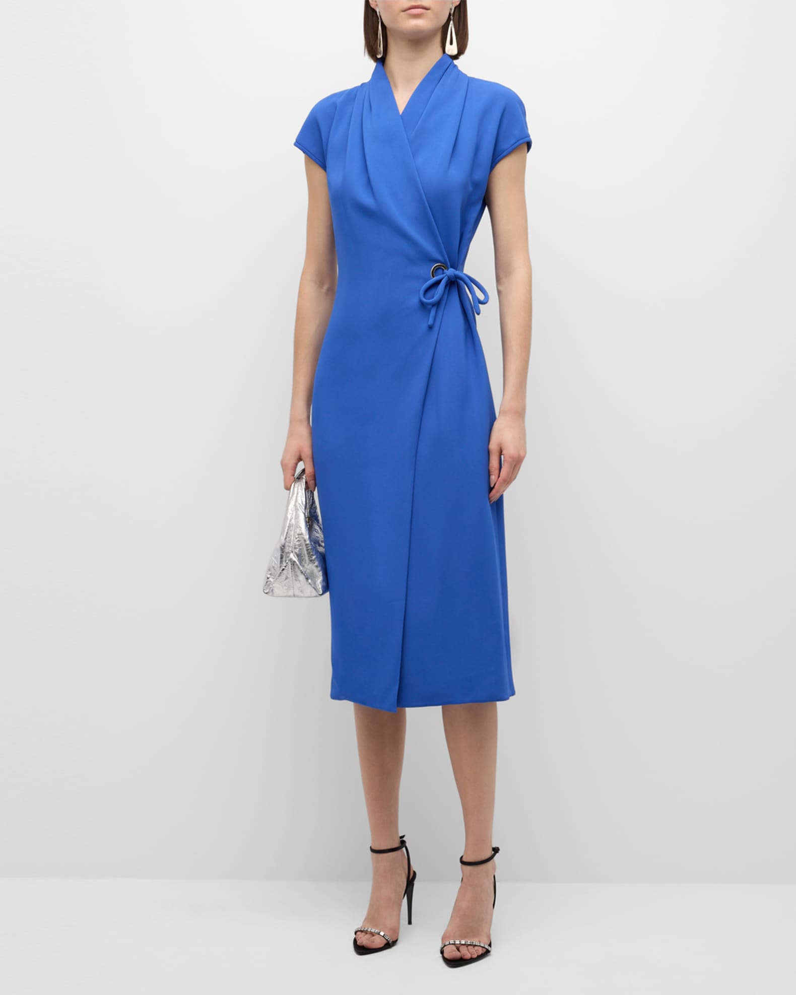 Wrap Midi Dress with Tie Detail 1