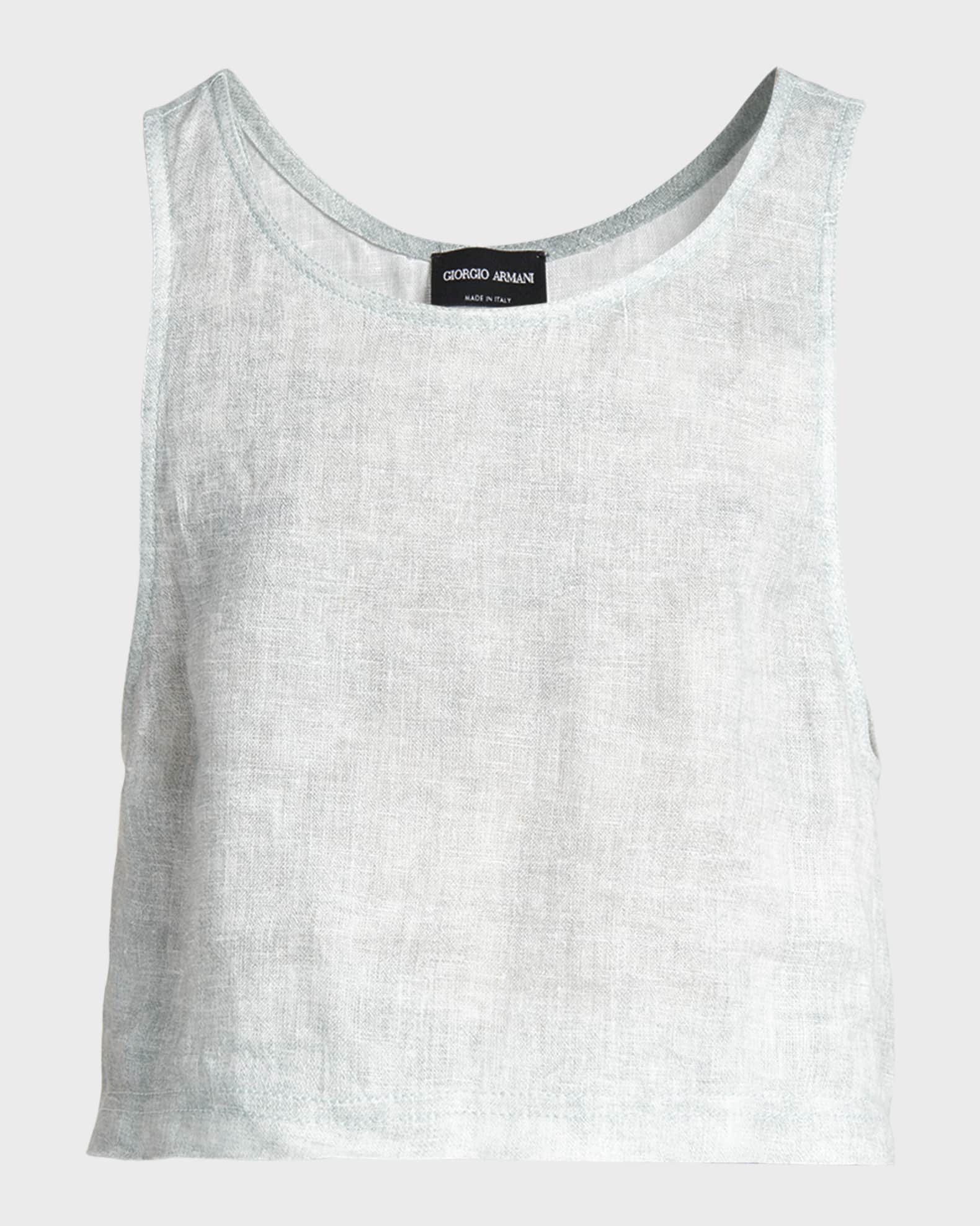 Linen Denim Effect Tank Top  1