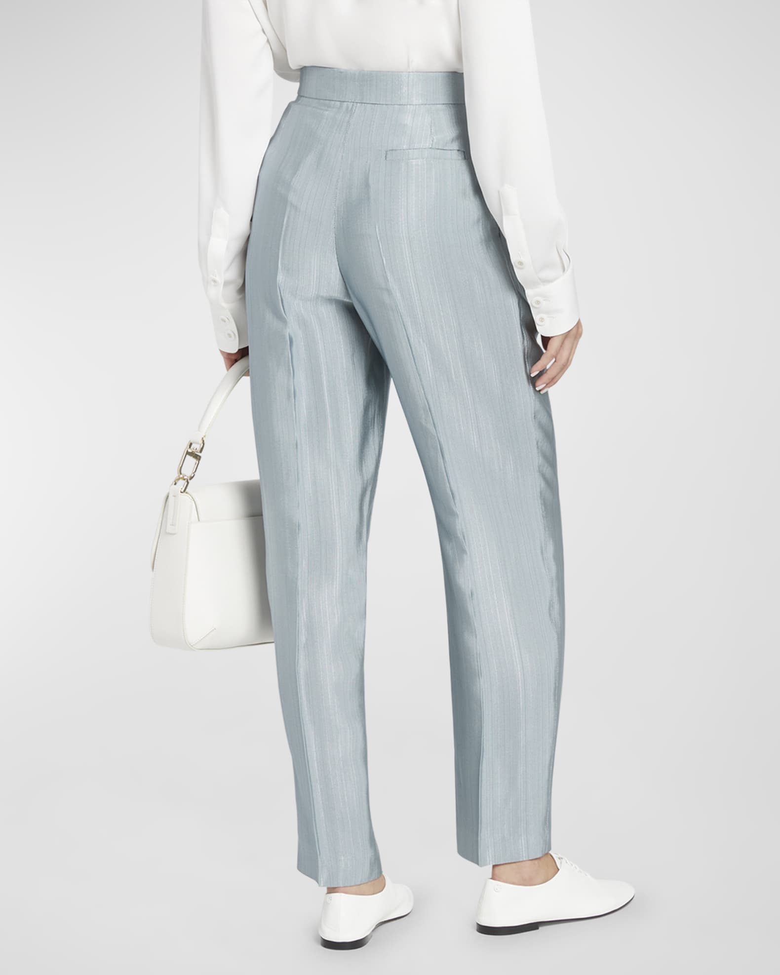 パンツ GIORGIO ARMANI Giorgio Armani Viscose Pants Giorgio Armani Textured Viscose Tapered-Leg Pleated Trousers