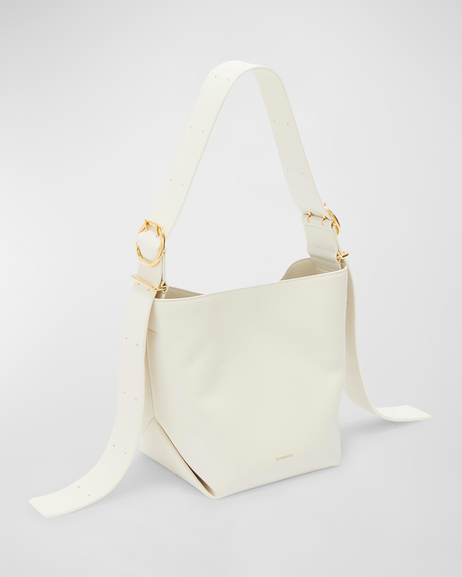 Small Folded Leather Tote Bag