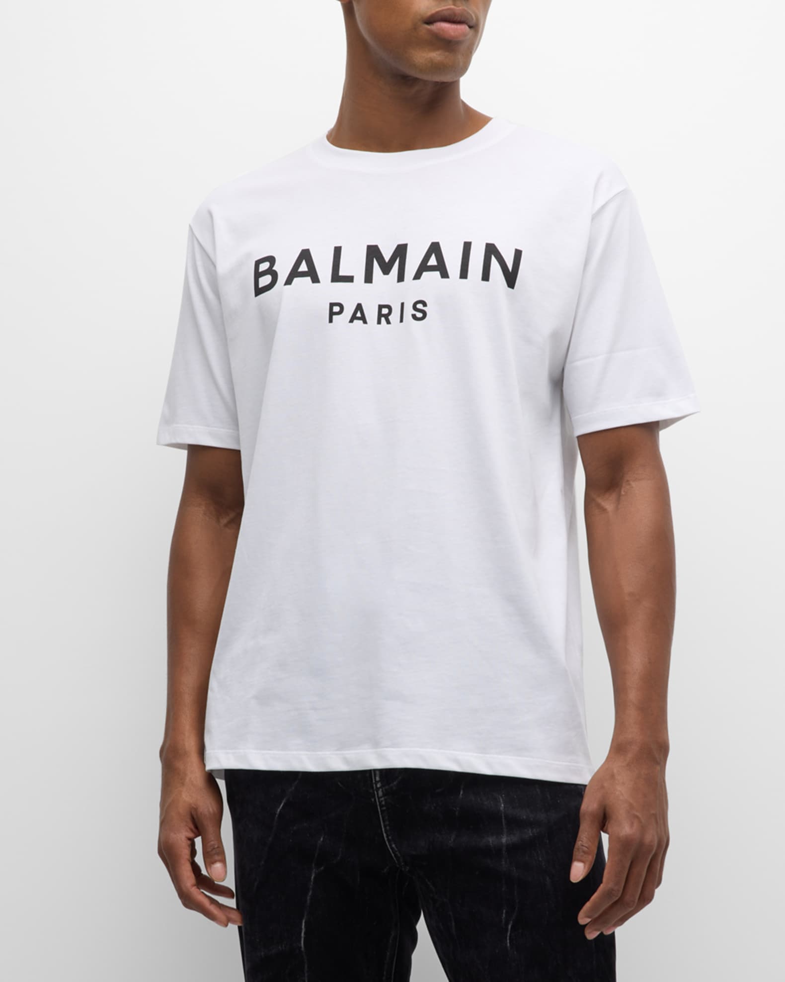 Balmain Men's Logo Crew T-Shirt | Neiman Marcus